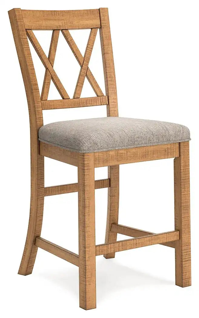 Havonplane - Upholstered Barstool (Set of 2) - Brown - Best Buy Furniture