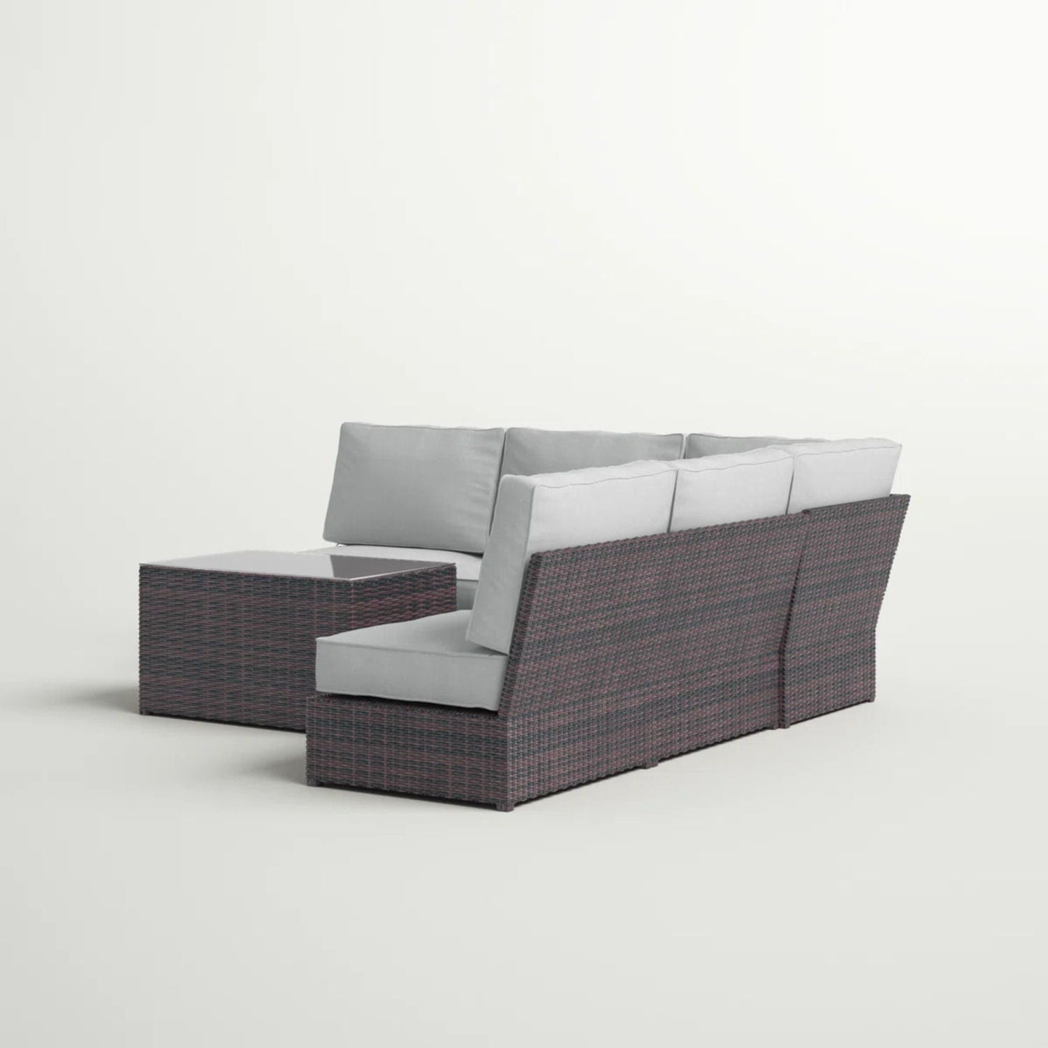 Modular 4 Person Outdoor Seating Group With Cushions - Espresso - Best Buy Furniture
