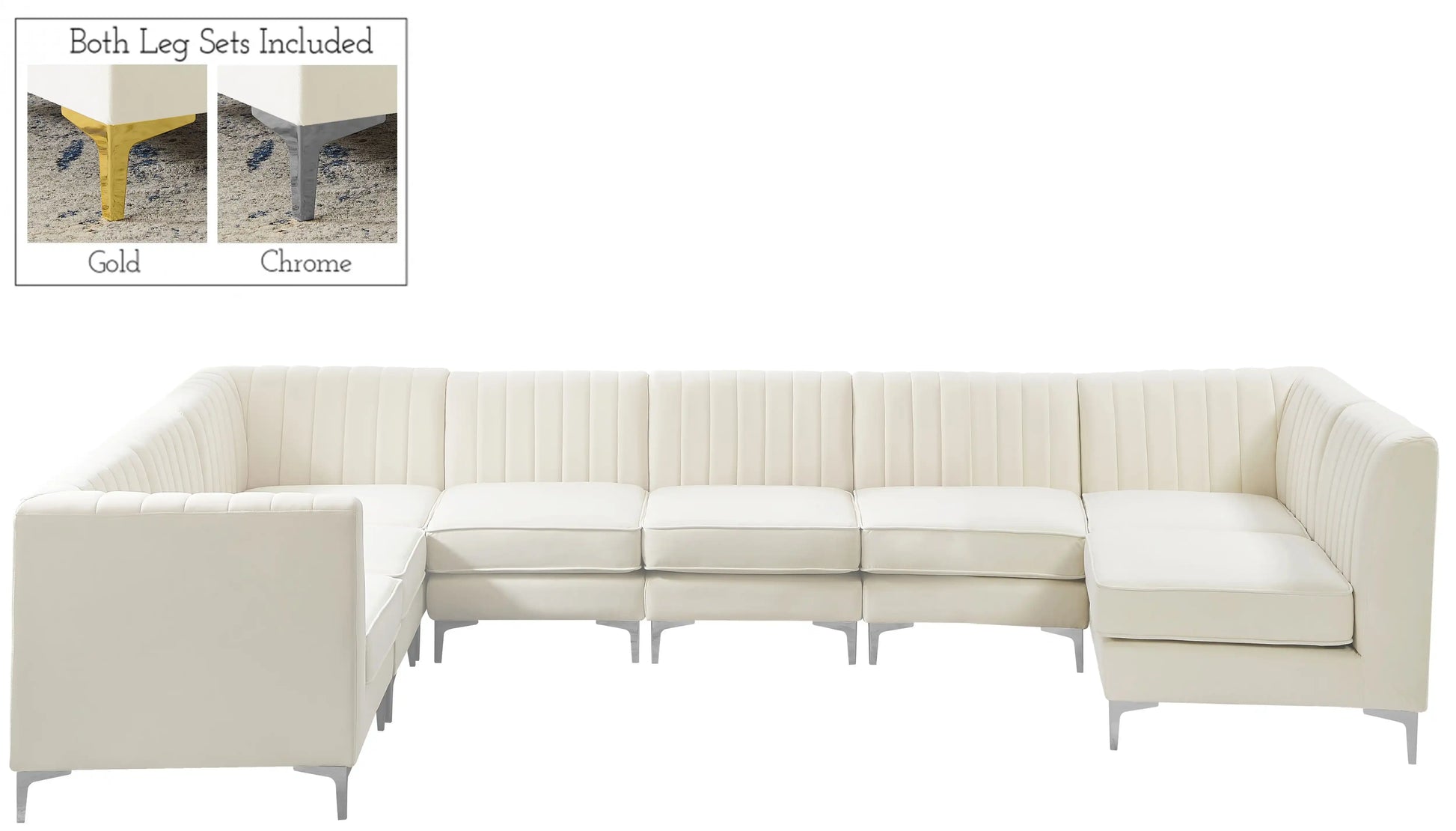 Alina - 8 Piece Velvet Modular Sectional - Best Buy Furniture