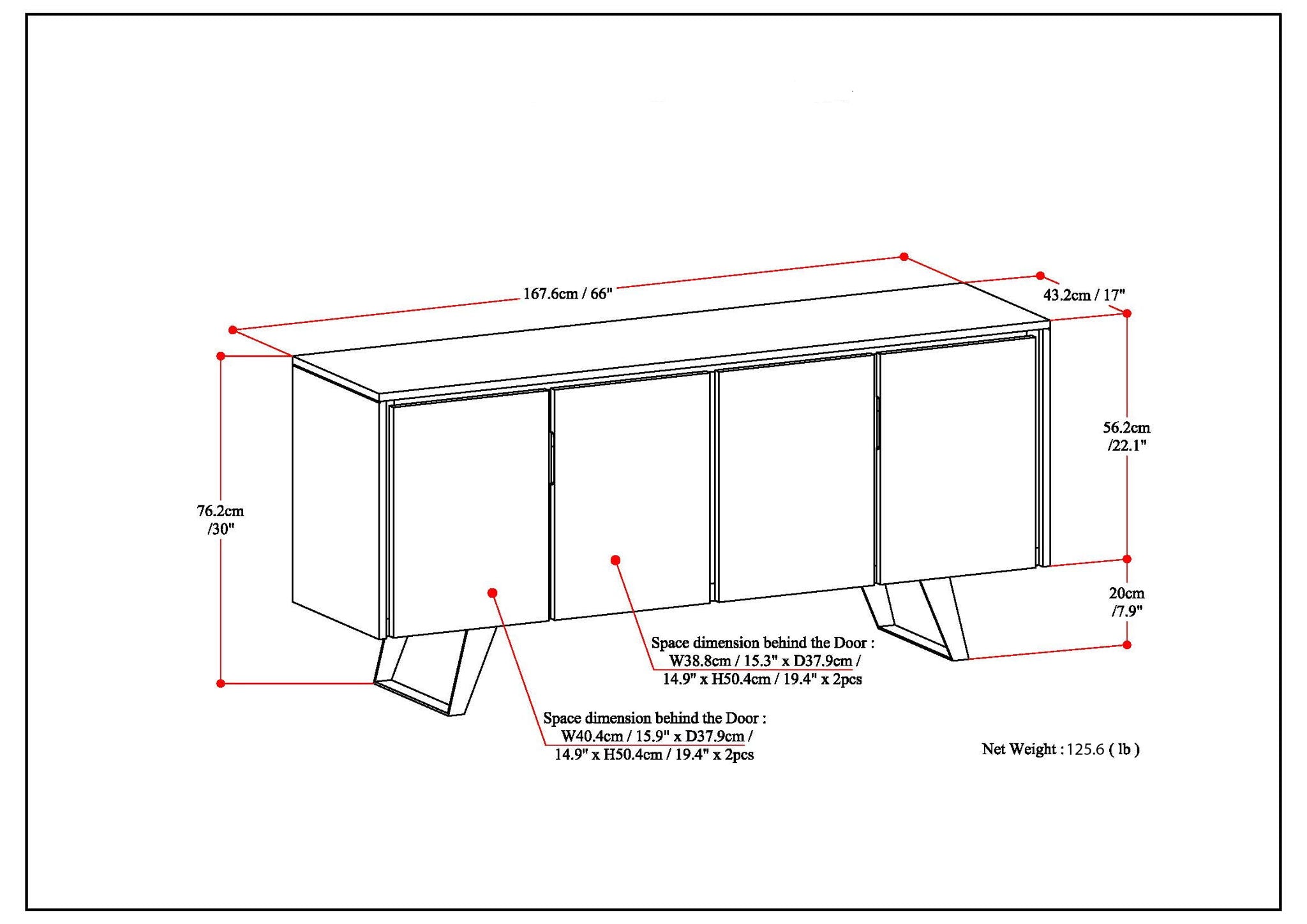 Lowry - Large 4 Door Sideboard Buffet - Distressed Charcoal Brown - Best Buy Furniture