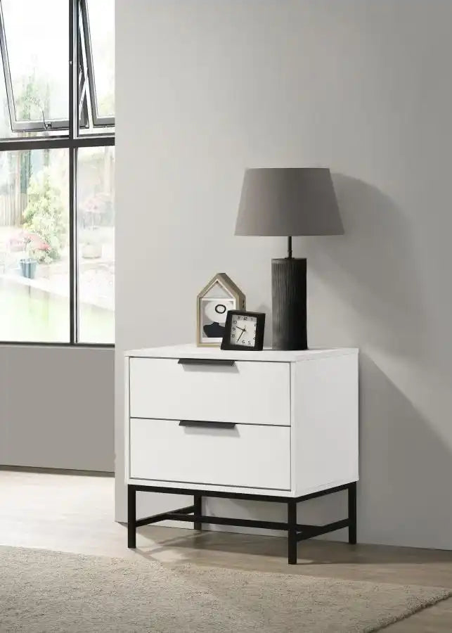 Sonora - 2-Drawer Nightstand Bedside Table - White - Best Buy Furniture