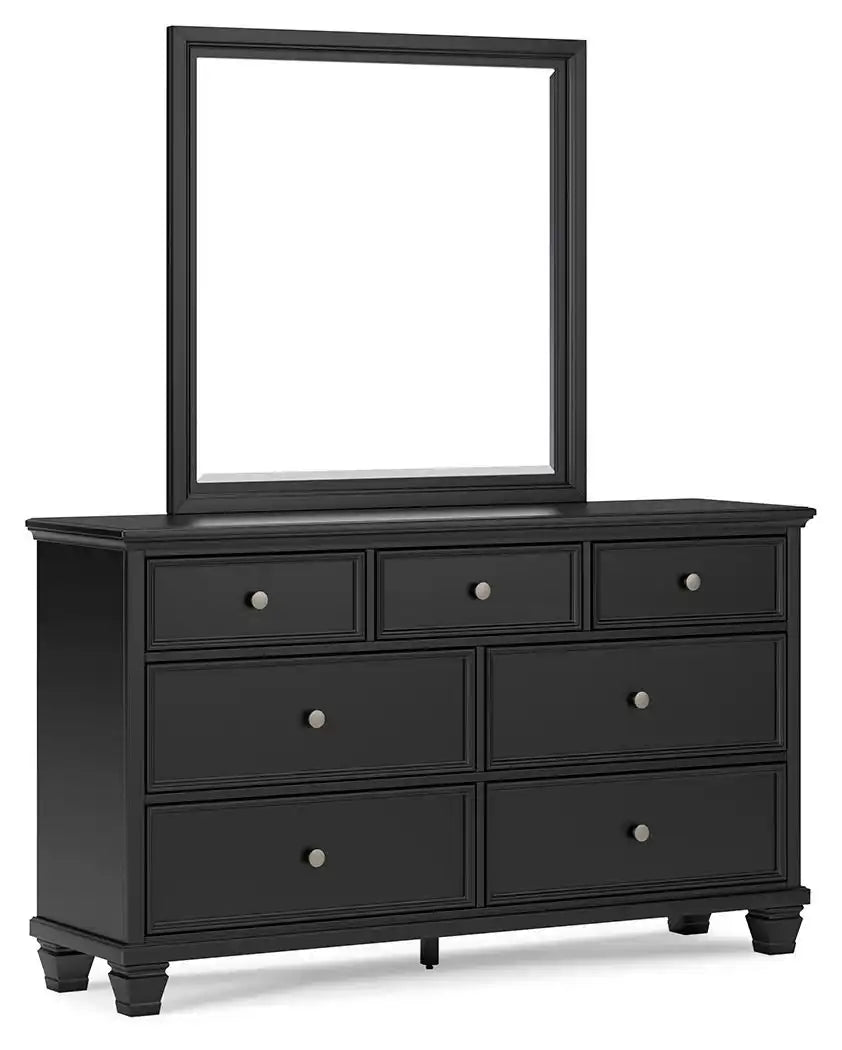 Lanolee - Dresser And Mirror - Black - Best Buy Furniture