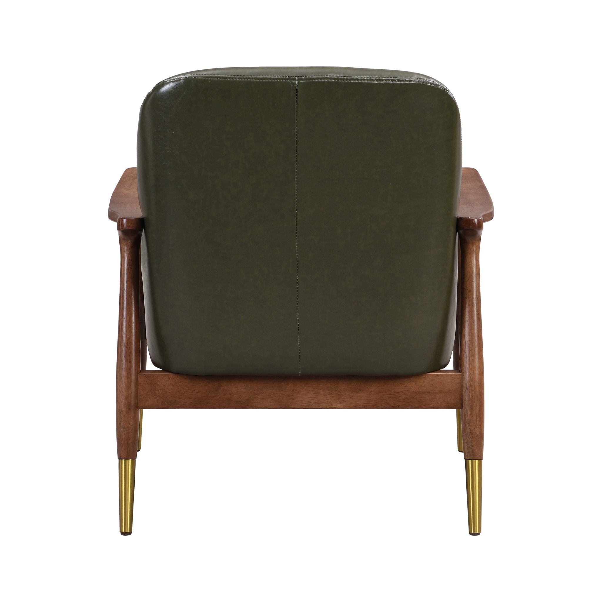 Mid - Century Accent Chair With Cushioned Seat, Brass Tipped Legs - Best Buy Furniture