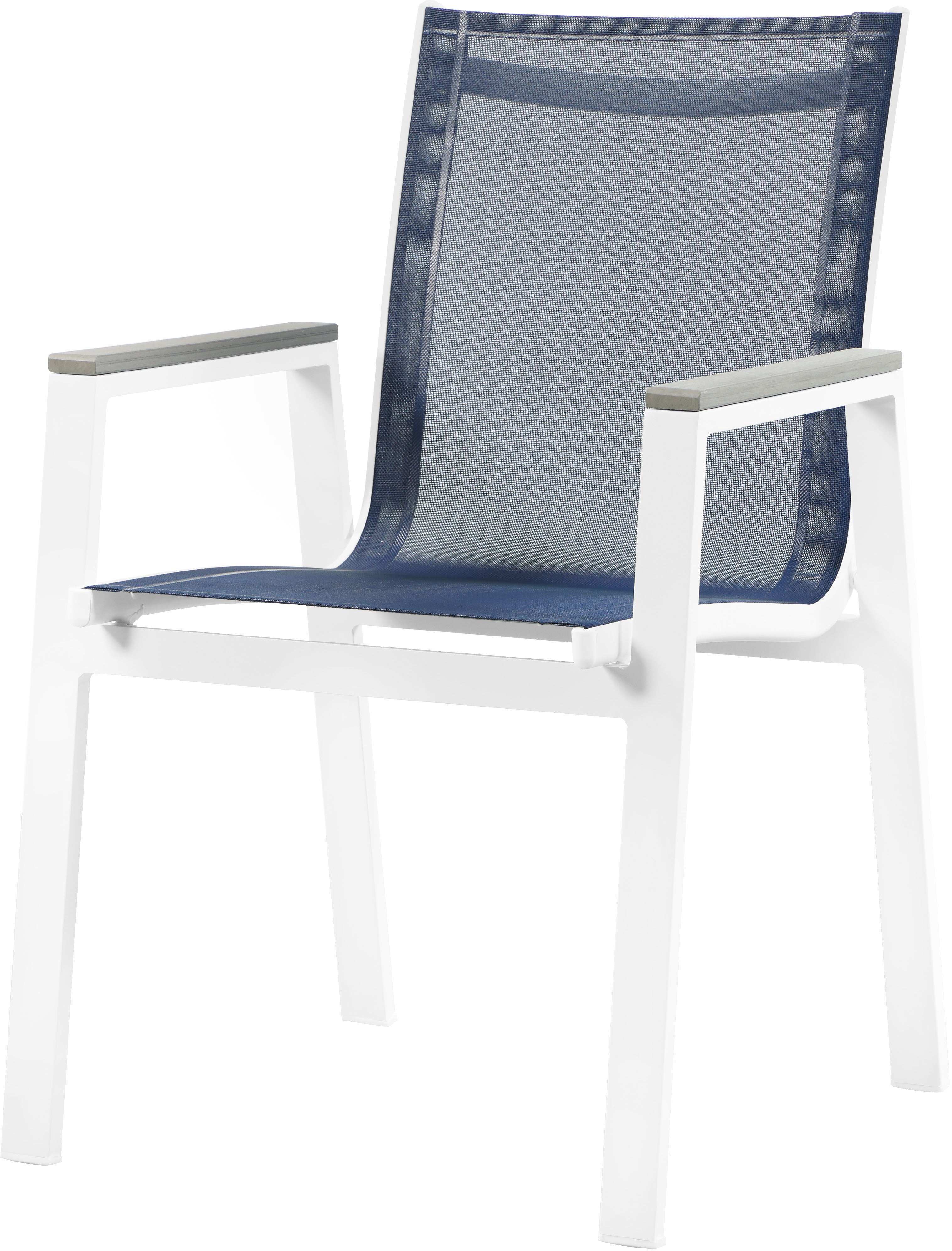 Nizuc - Outdoor Patio Dining Arm Chair With White Frame And Gray Arms (Set of 2) - Best Buy Furniture