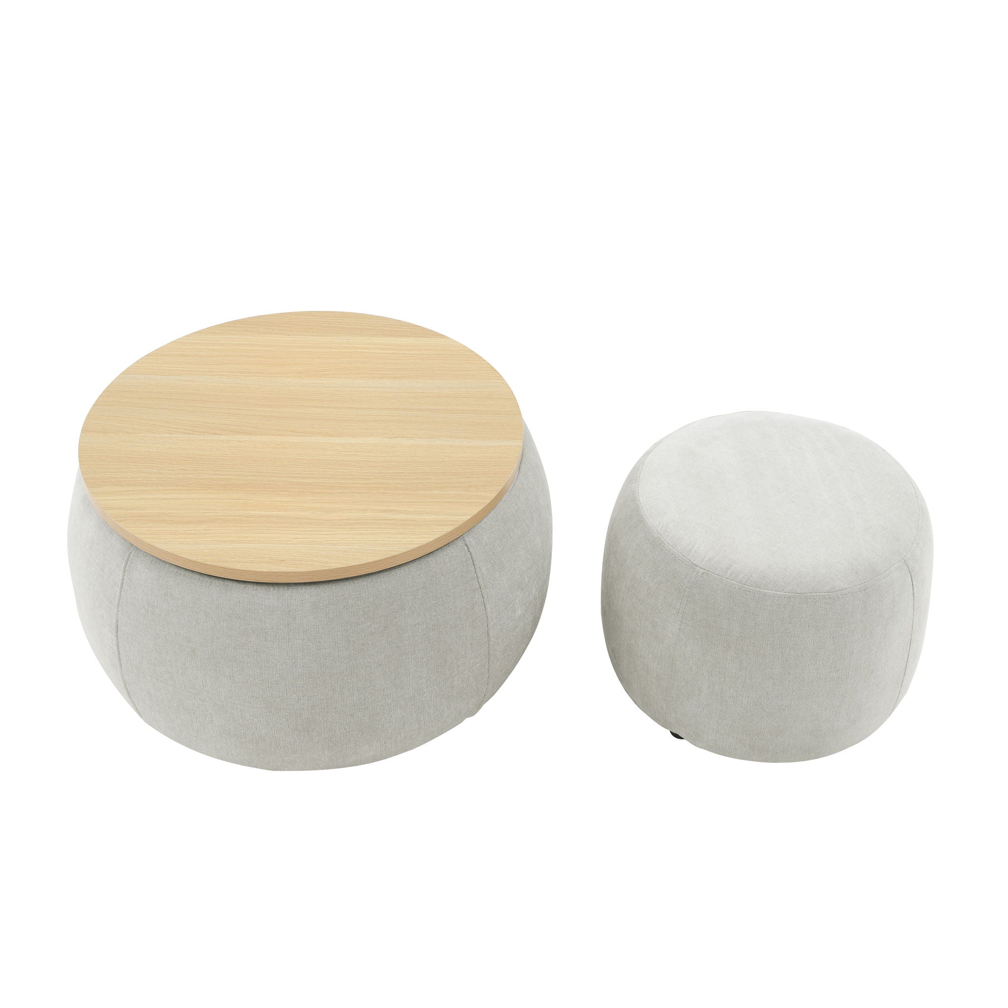 Round Storage Ottoman, 2 In 1 Function, End Table And Ottoman - Best Buy Furniture