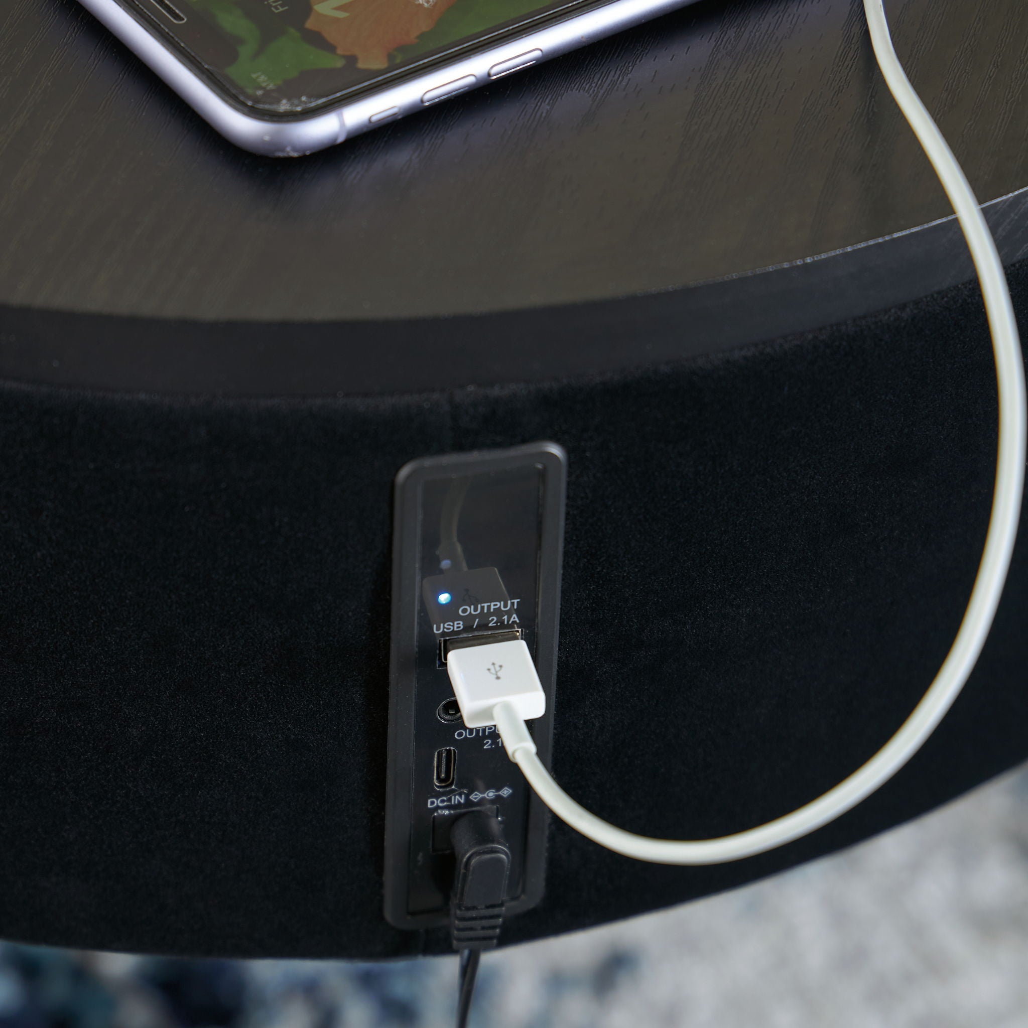 Nedman - Accent Table With Speaker - Black / Gold Finish - Best Buy Furniture