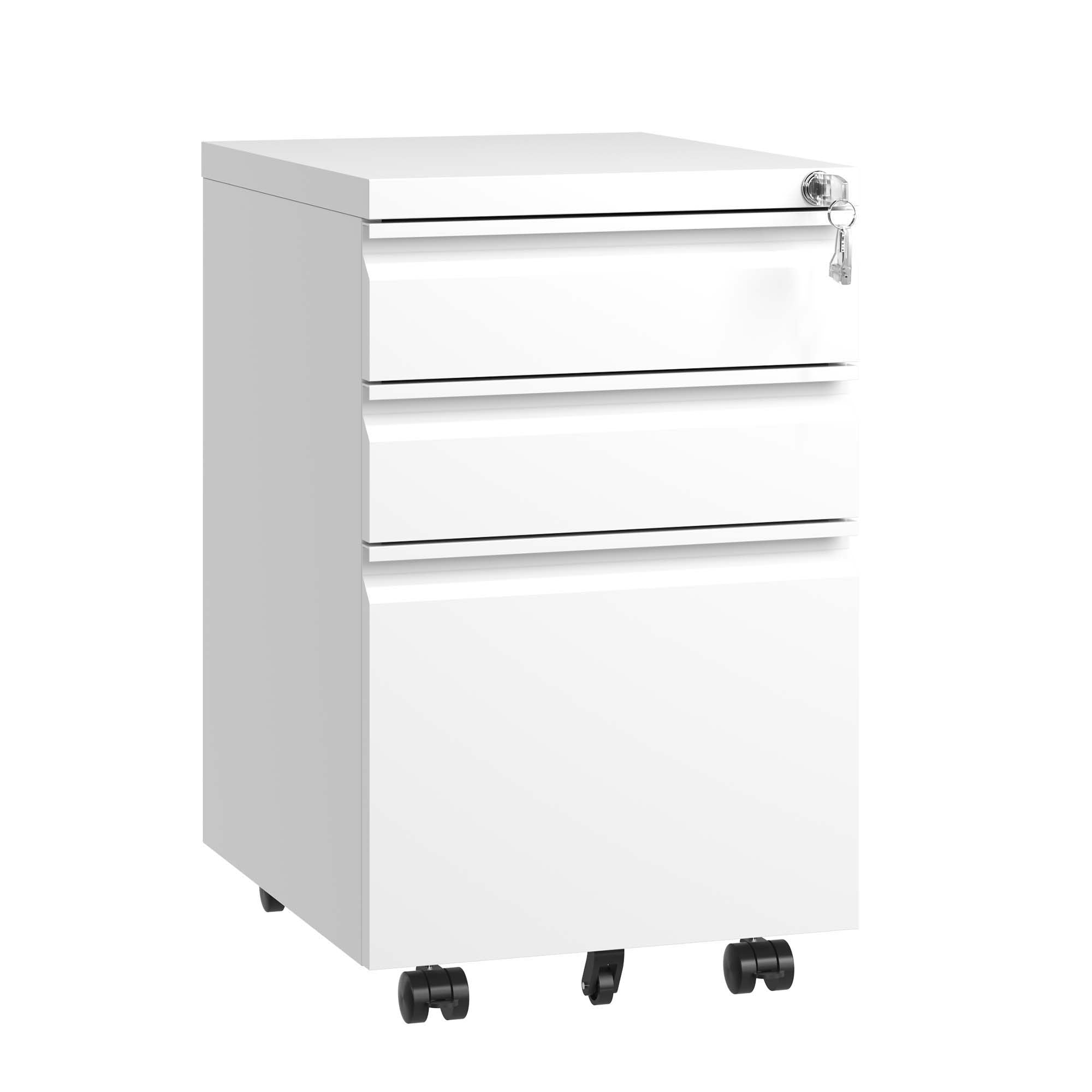 Metal Drawer Mobile File Cabinet With Lock For Home Office Organizer - Best Buy Furniture