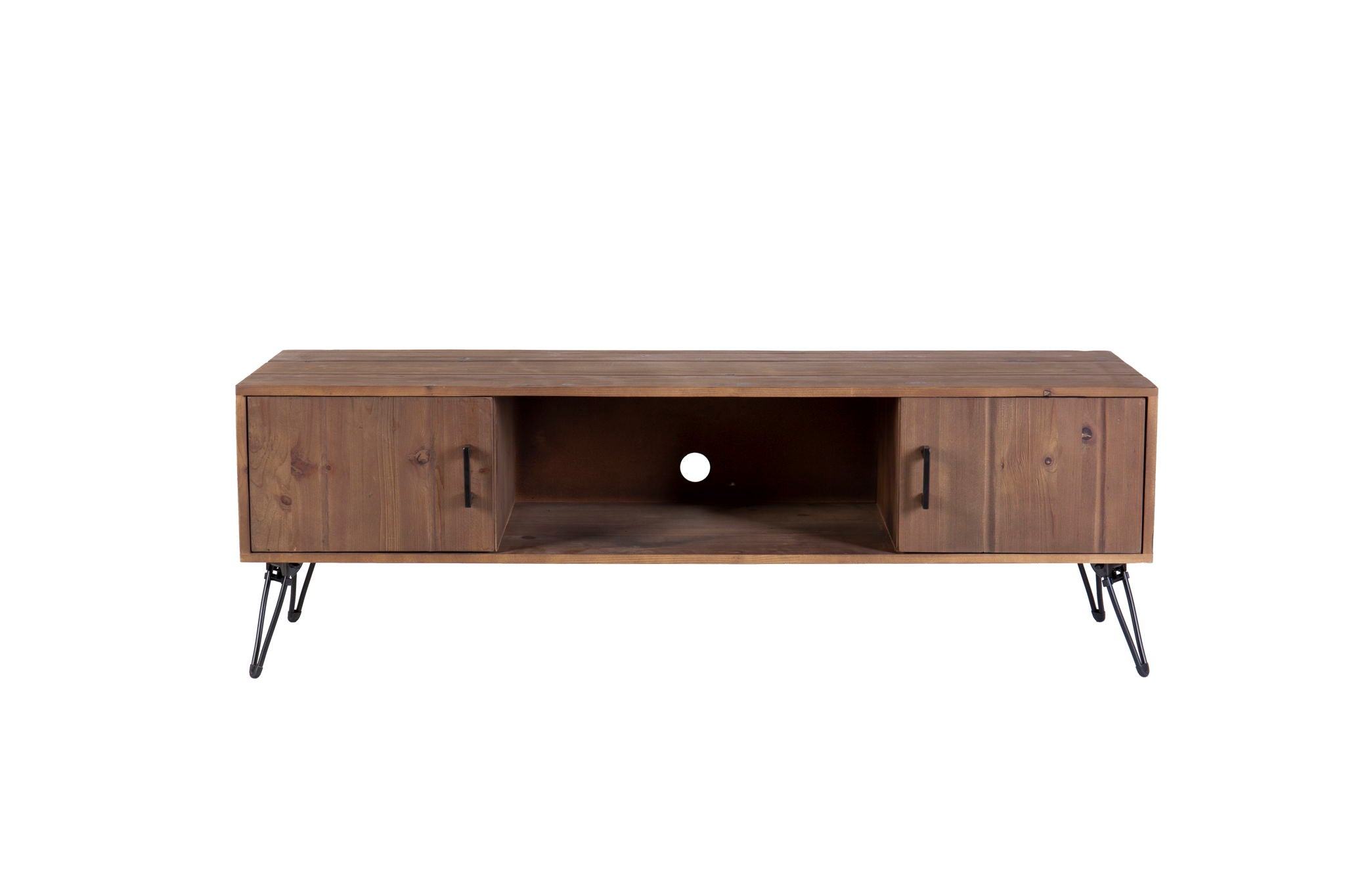 Industrial Style Reclaimed Wood Media TV Stand With Storage Cabinet For Living Media Room - Natural - Best Buy Furniture