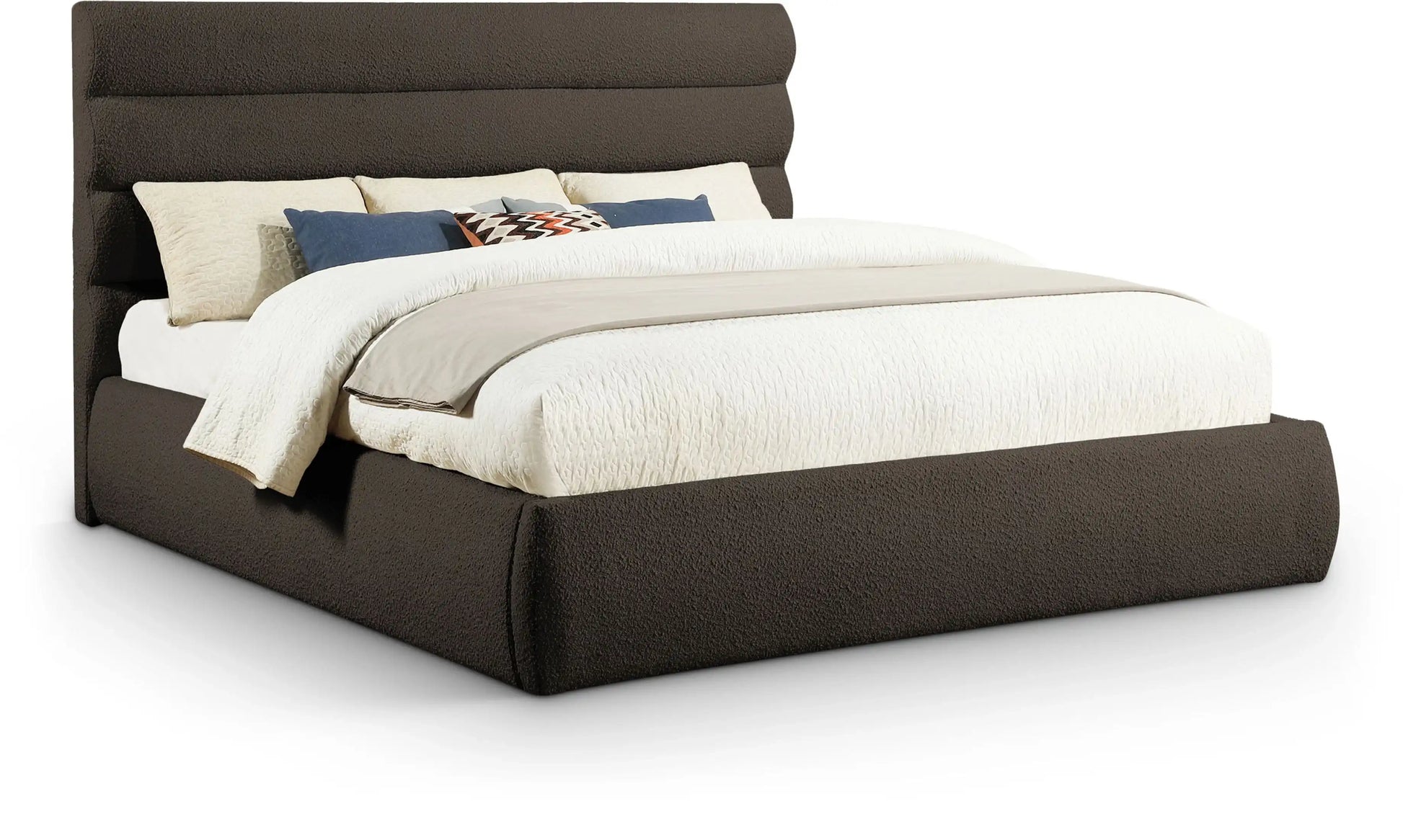 Adam - Boucle Fabric Bed With 52" Headboard - Best Buy Furniture
