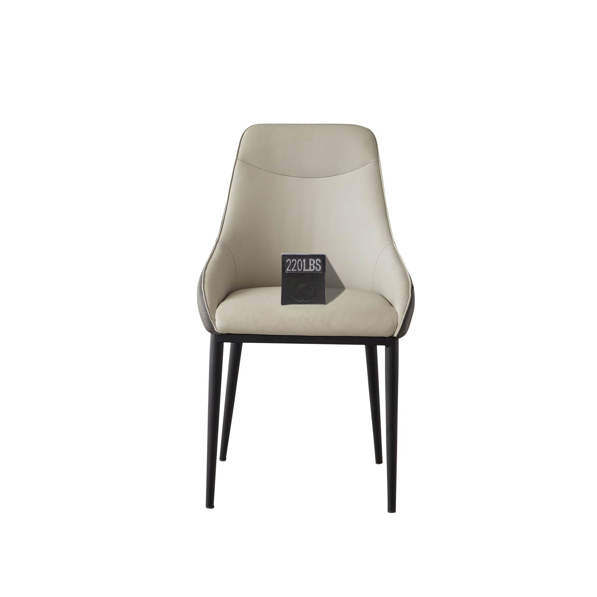 Modern Dining Chair Set Upholstered Seats Steel Metal Legs 2 Tone Contemporary Kitchen Living Room Furniture (Set of 2) - Black / Gray - Best Buy Furniture