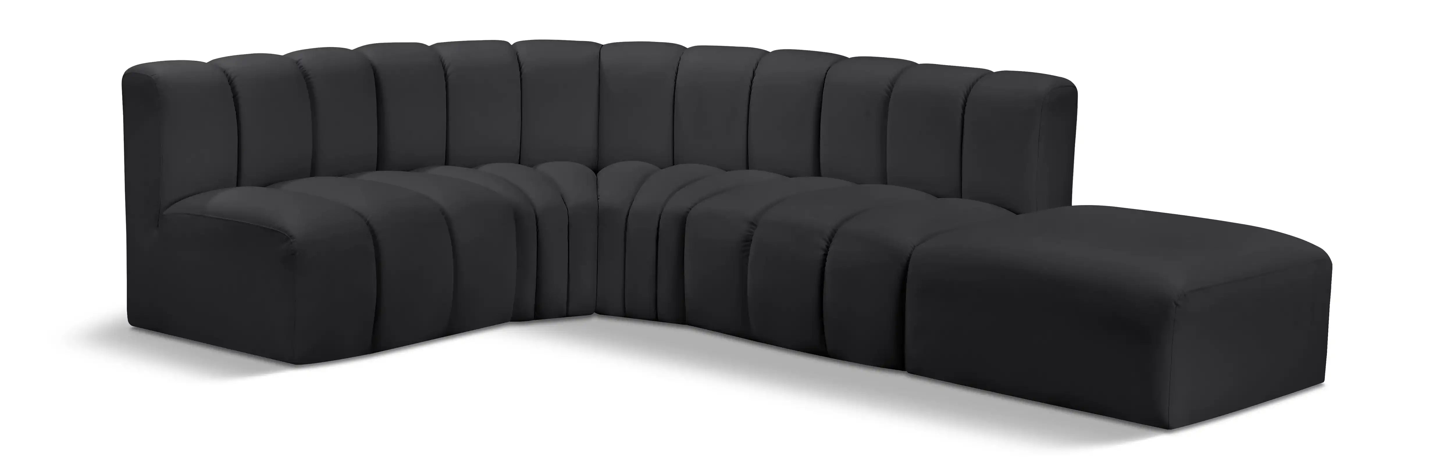 Arc - Faux Leather 5 Piece Corner Modular Sofa - Best Buy Furniture