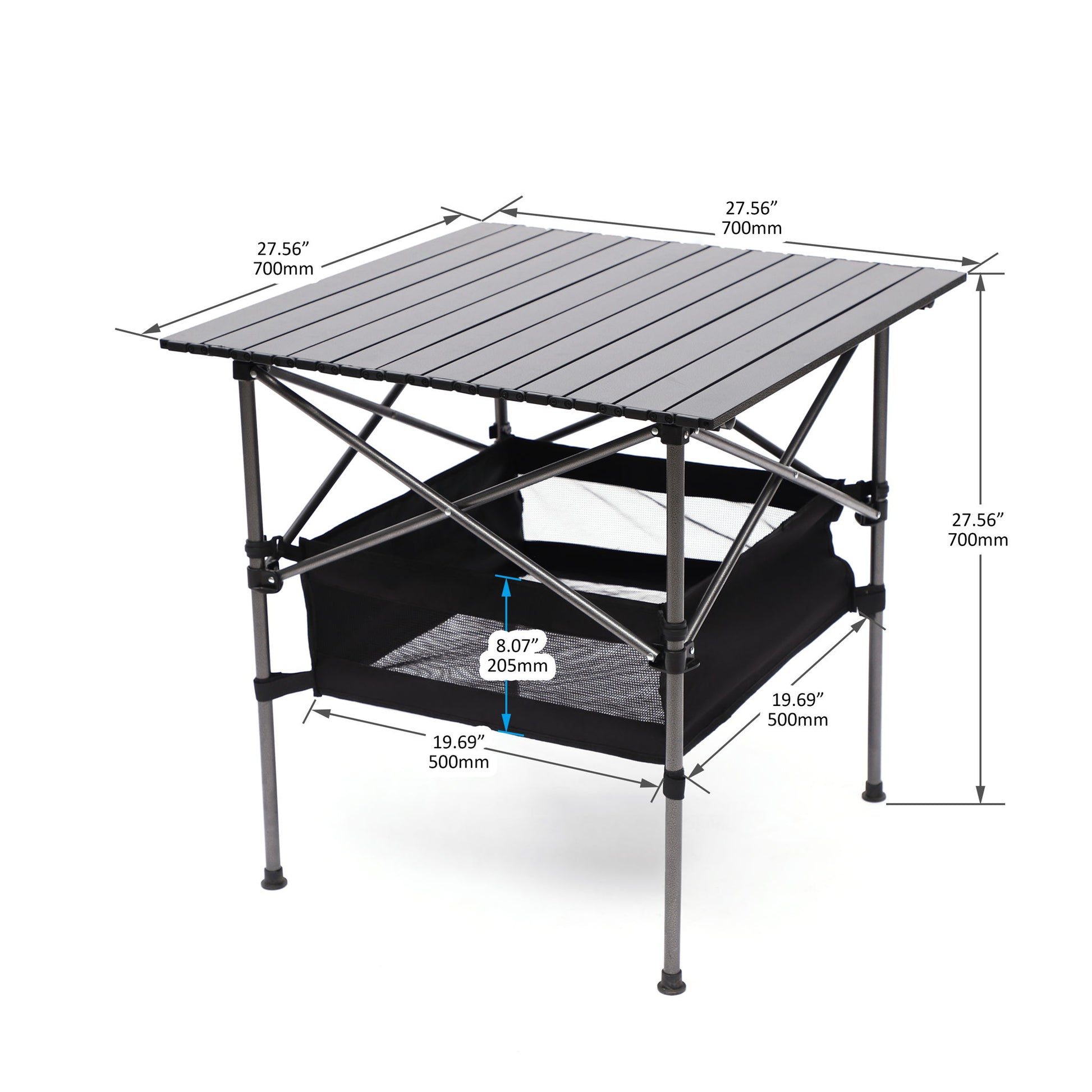 Folding Outdoor Table With Carrying Bag, Lightweight Aluminum Roll-Up Square Table For Indoor, Outdoor Camping, Picnics, Beach, Backyard, Bbq, Party, Patio - Black - Best Buy Furniture