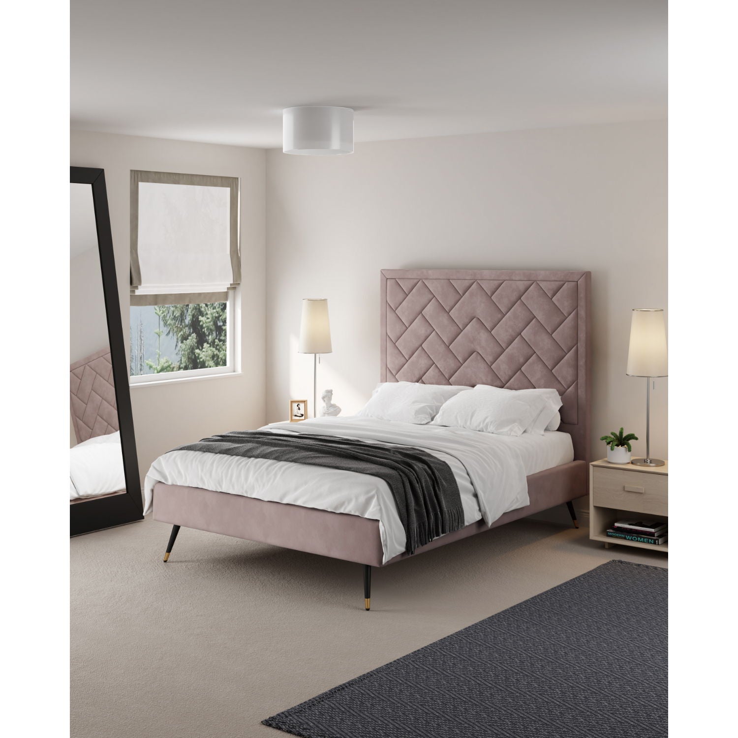 Crosby - Bed With Upholstered Headboard And Slats