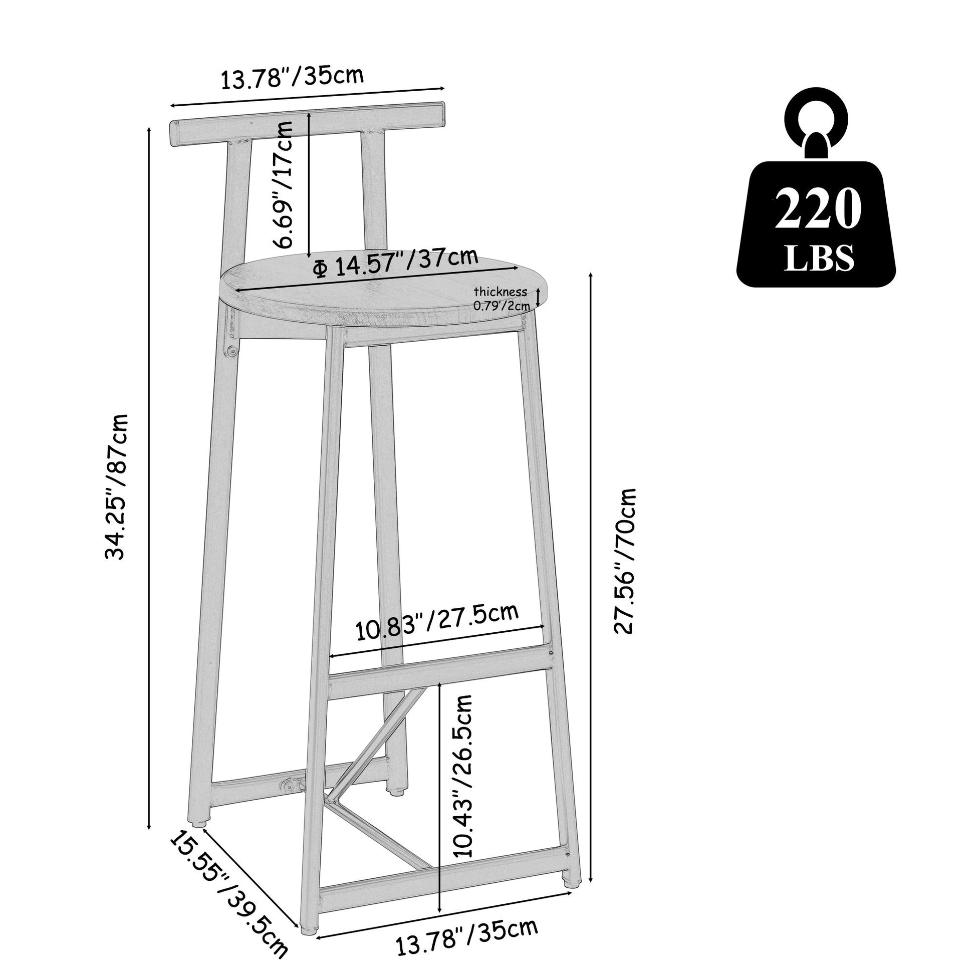 Modern Bar Stools With Backrest For Kitchen (Set of 3) - Best Buy Furniture