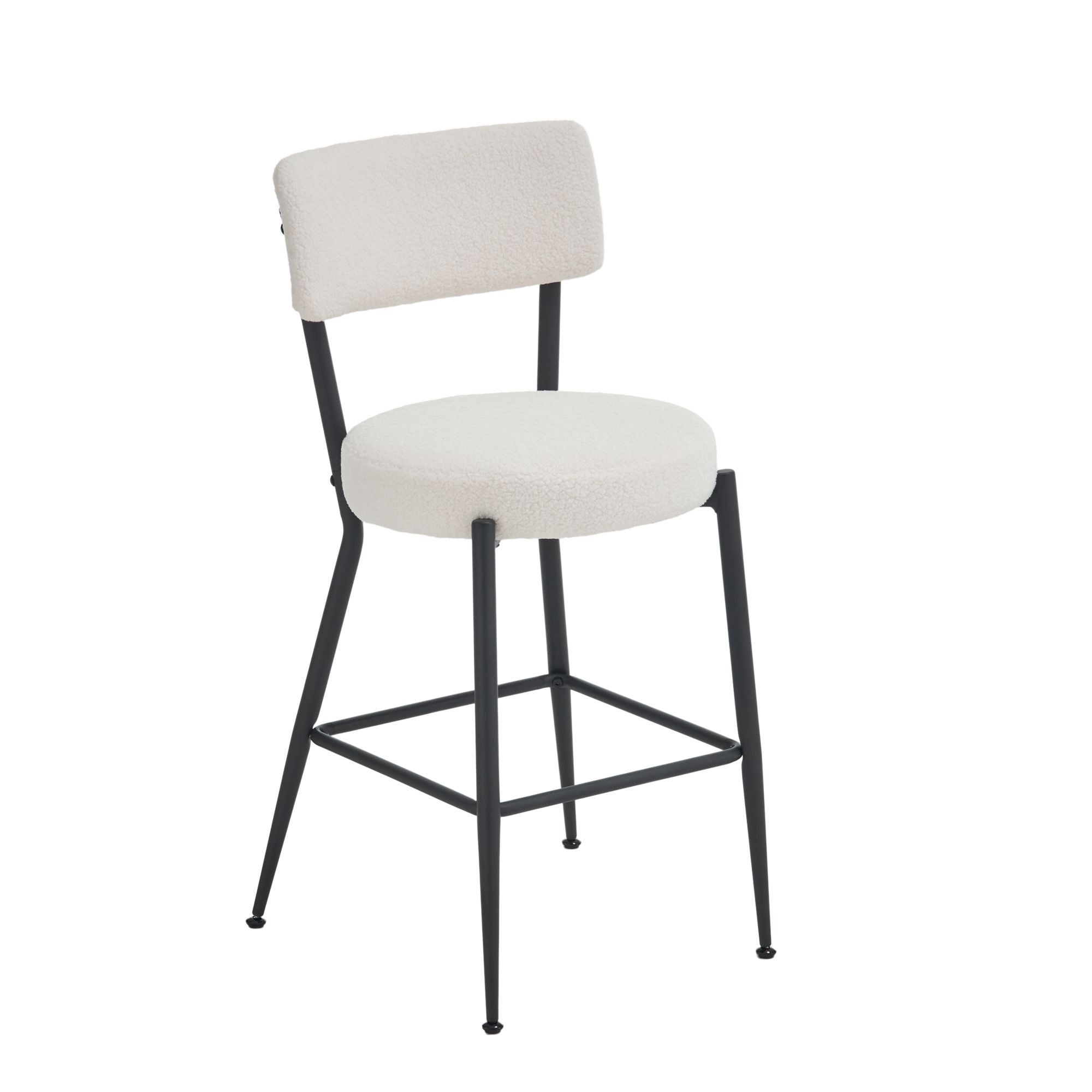 Modern Teddy Fabric Upholstered Bar Stools - Black Legs - Best Buy Furniture