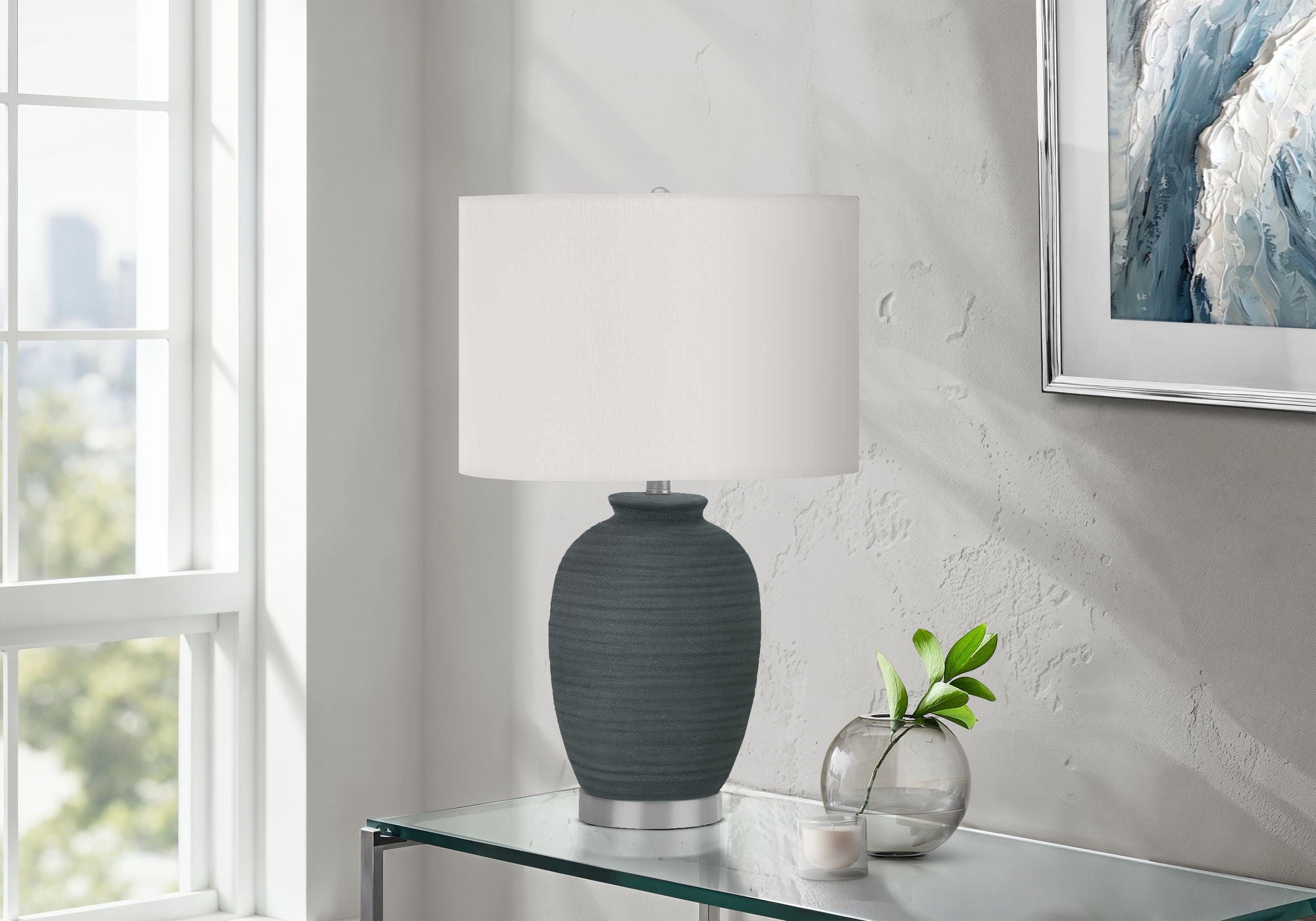 Lighting, Table Lamp, Ceramic, Contemporary - Blue - Best Buy Furniture