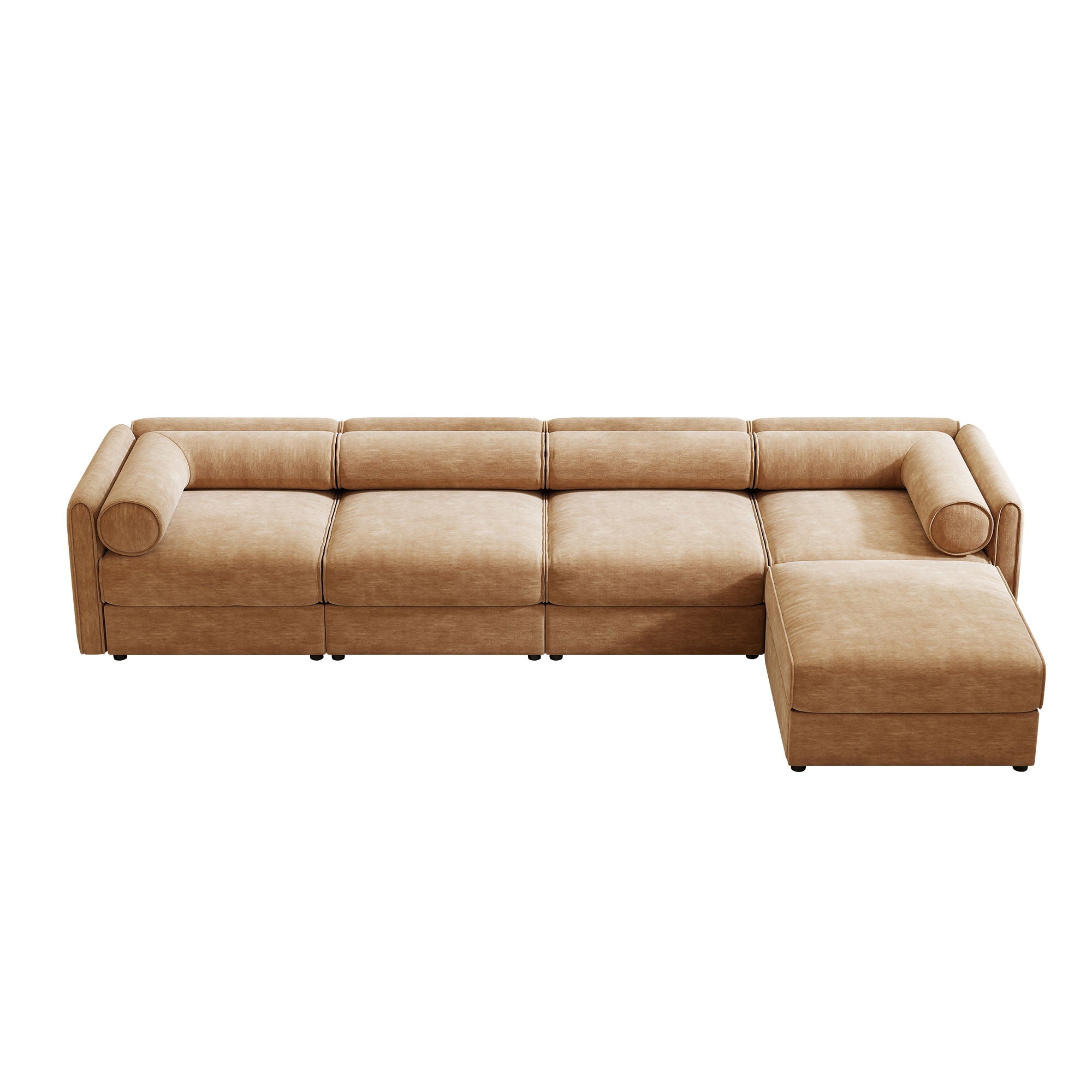 Contemporary Elegant White Chenille Sofa With Storage And Ottoman - Best Buy Furniture
