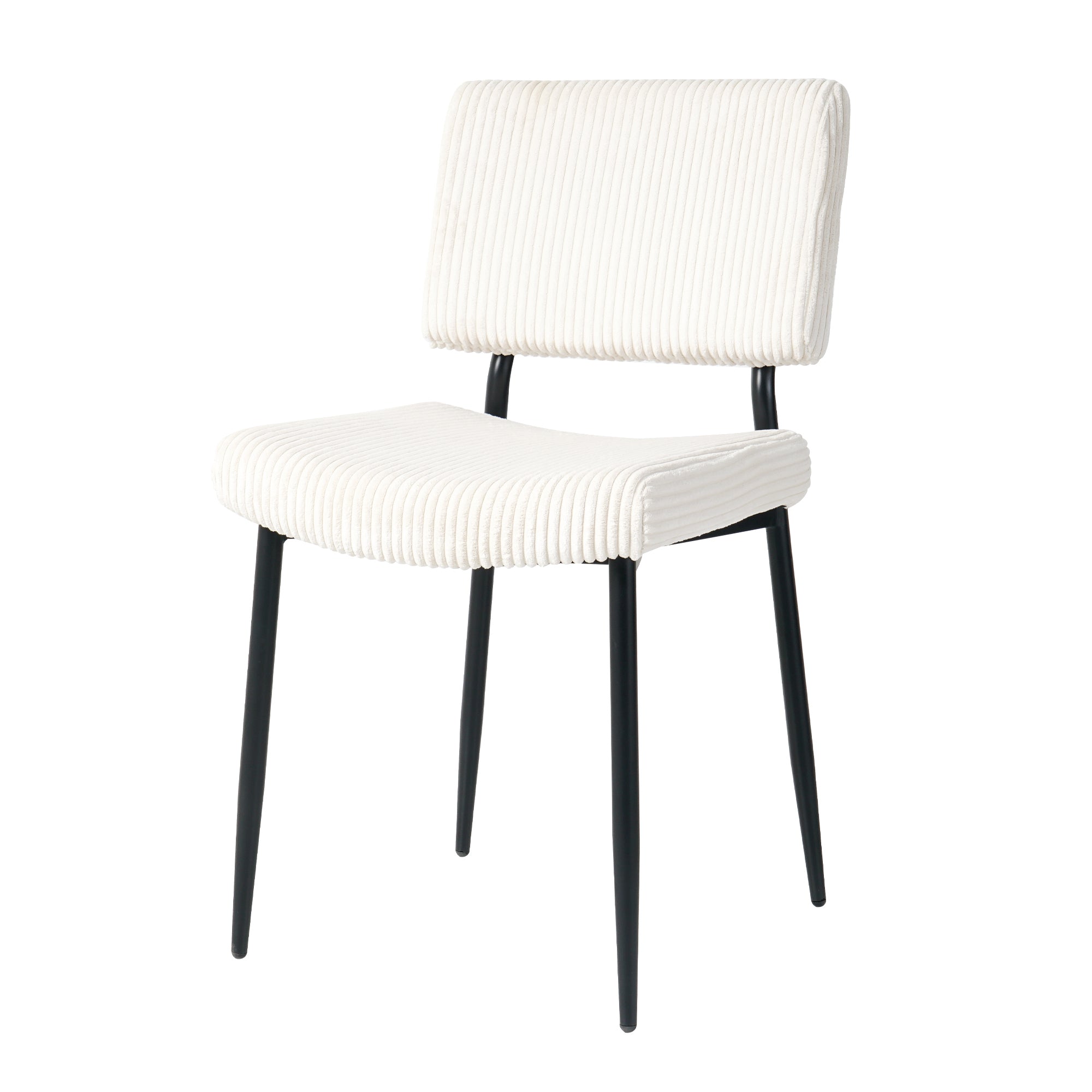 Modern Beige Fabric Upholstered Dining Chair with Black Metal Legs - Set of 4 - Best Buy Furniture