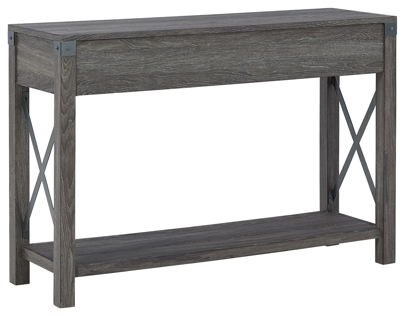 Freedan - Console Sofa Table - Grayish Brown - Best Buy Furniture