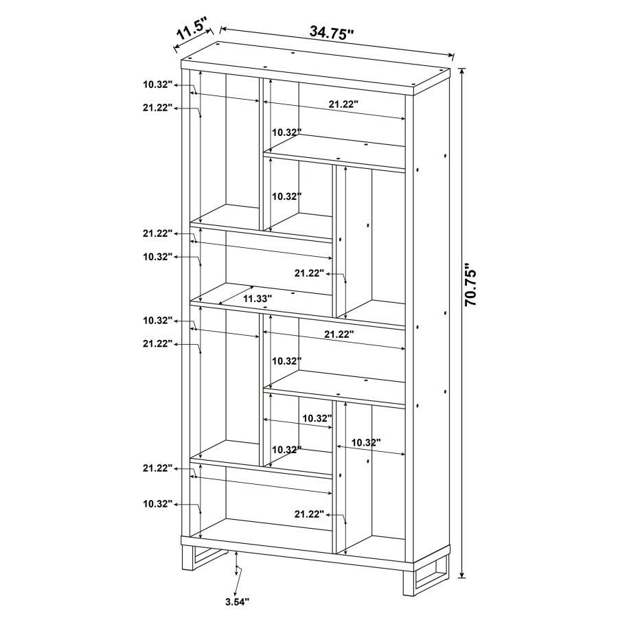 Delwin - 6-Shelf Bookshelf - Rustic Nutmeg - Best Buy Furniture