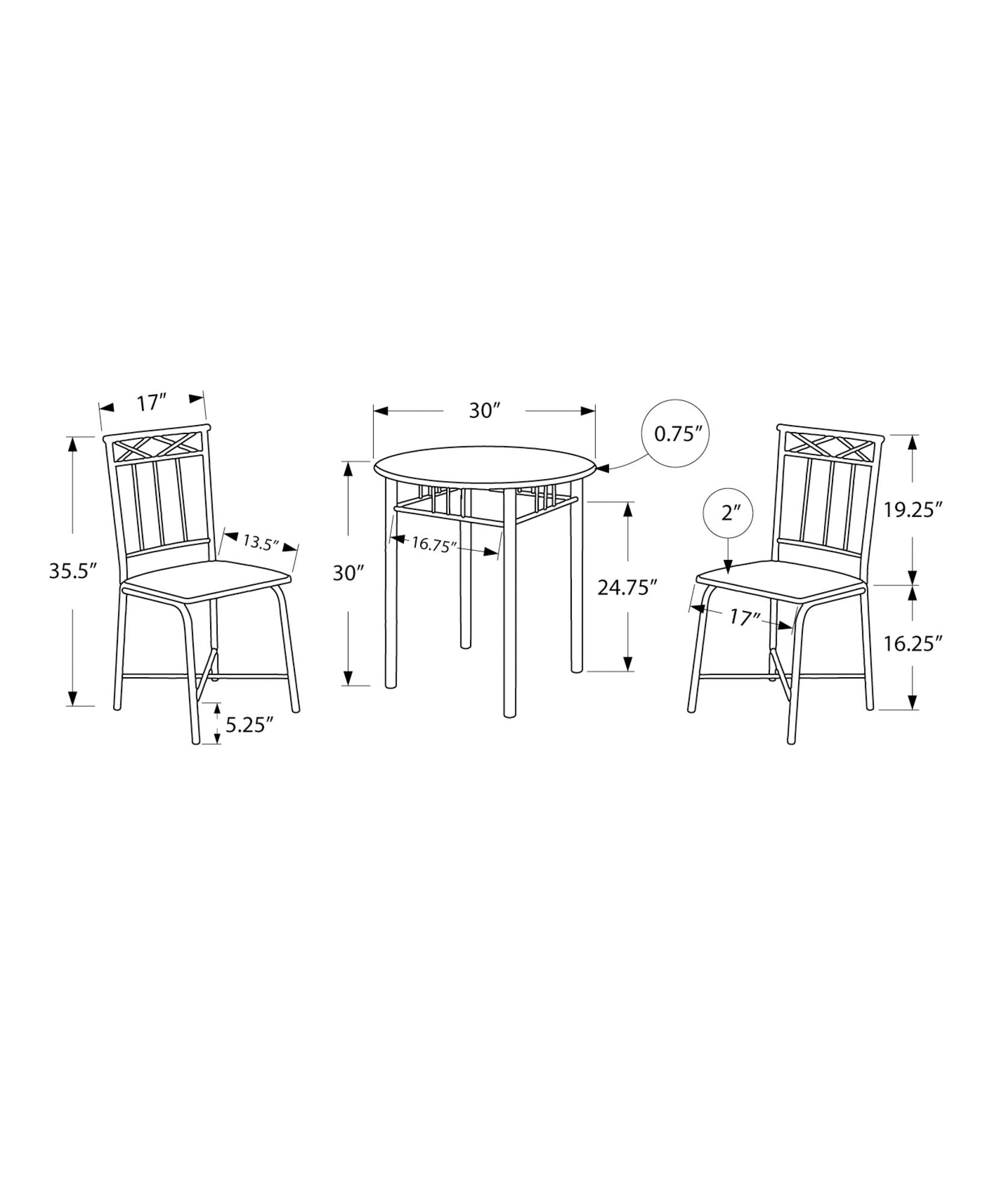 Dining Table Set Small Round 3 Pieces Set - Best Buy Furniture