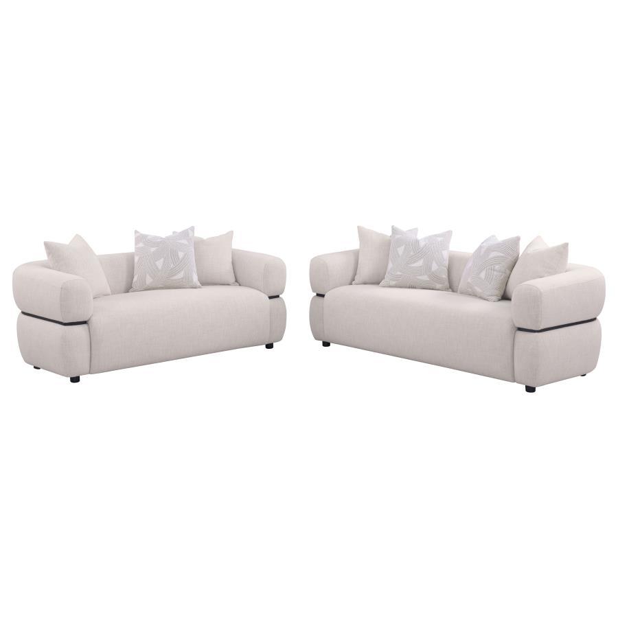 Jeanette - Fabric Upholstered Round Arm Sofa Set - Best Buy Furniture