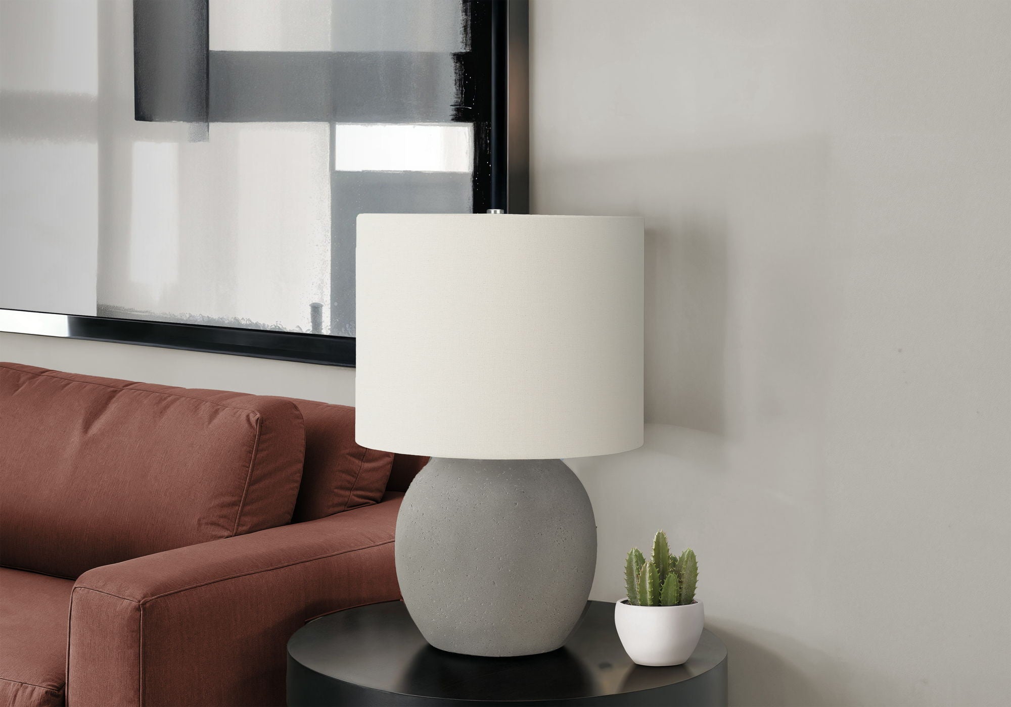 Lighting, Table Lamp, Concrete, Contemporary - Gray / Cream - Best Buy Furniture