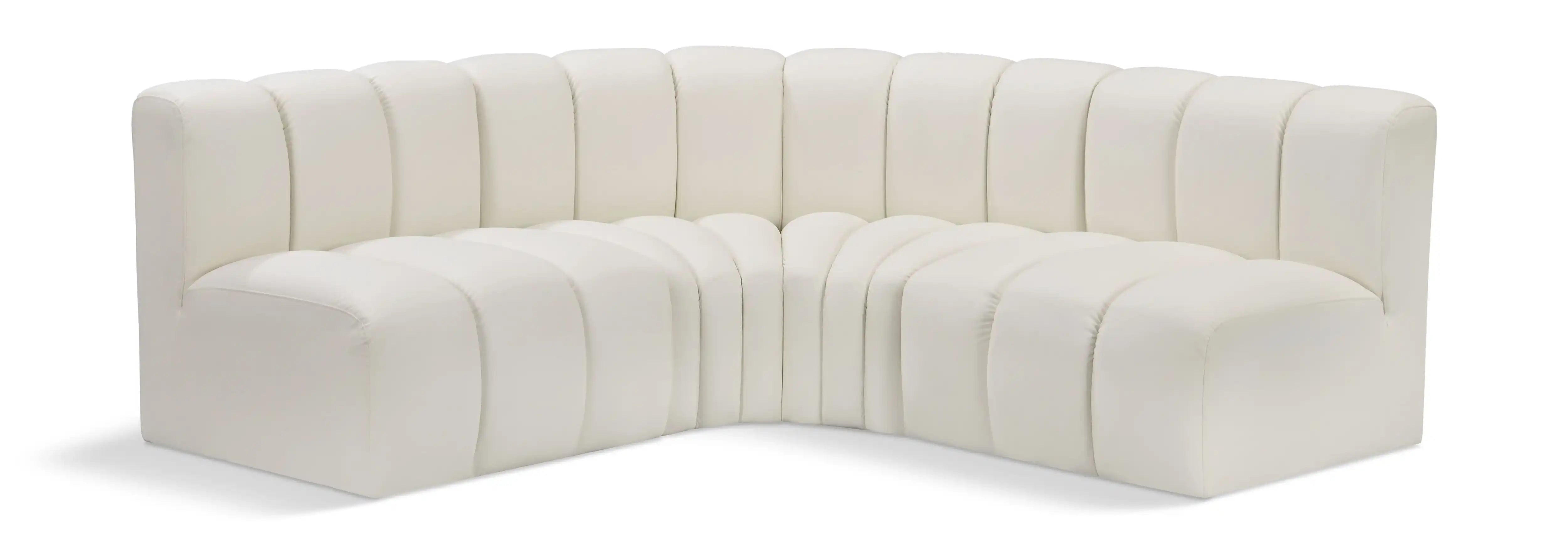 Arc - Faux Leather 4 Piece Corner Modular Sofa - Best Buy Furniture