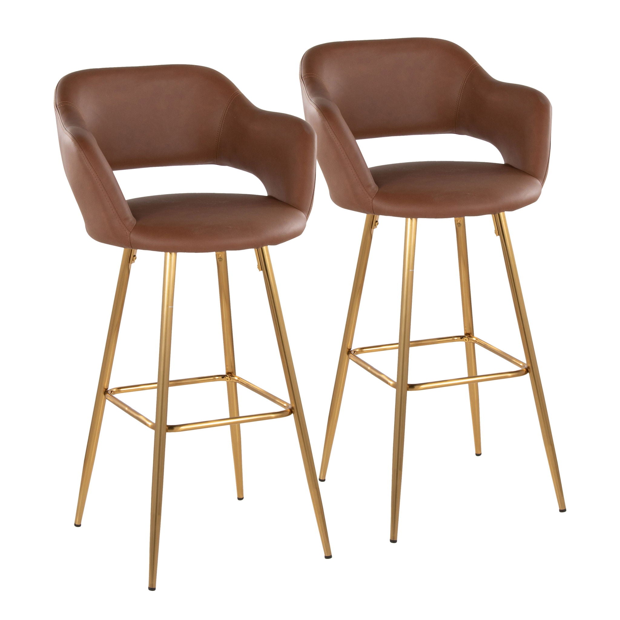 Margarite - Contemporary Fixed Height Barstool With Footrest (Set of 2) With Square - Best Buy Furniture