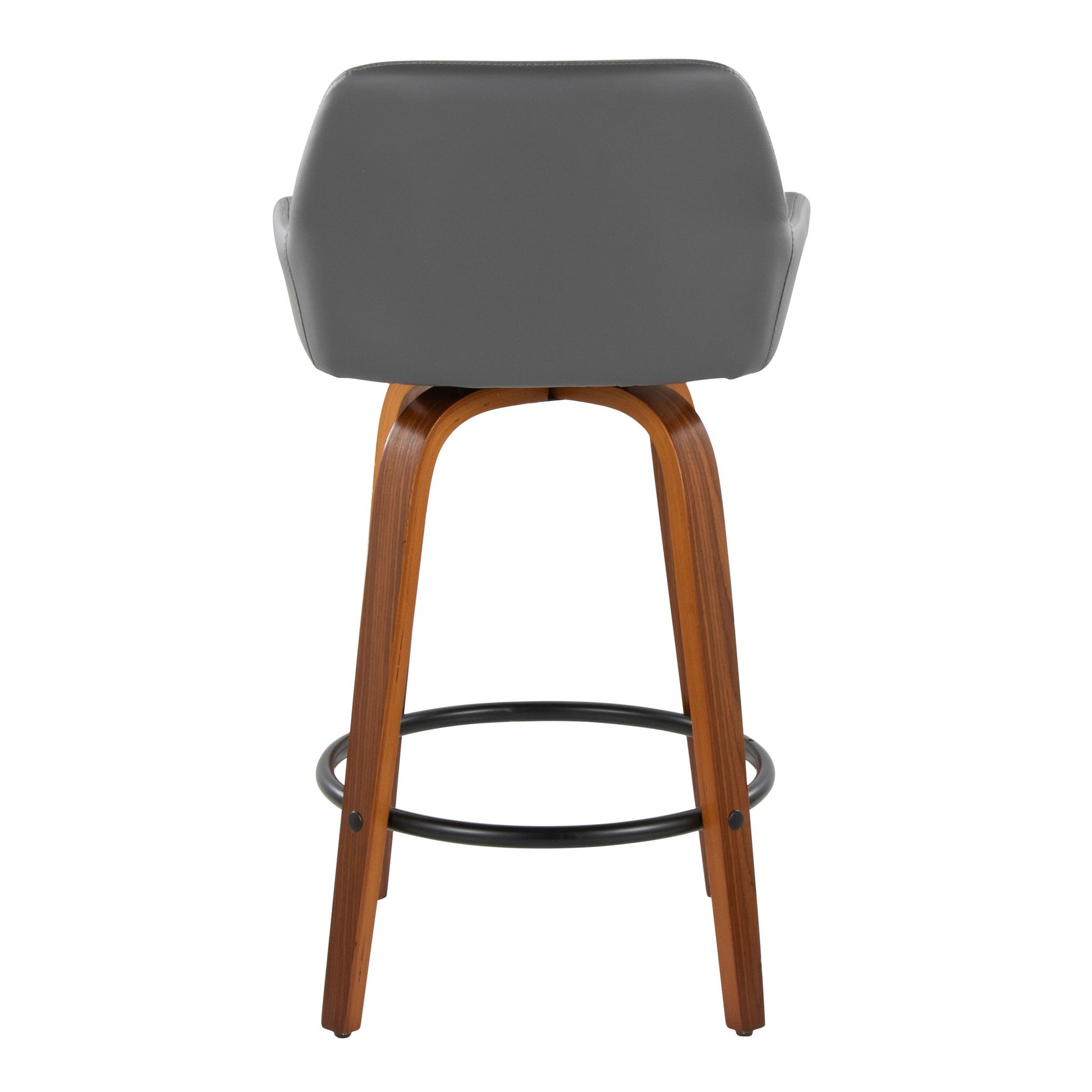 Daniella - Contemporary Fixed Height Counter Stool With Swivel With Round Footrest (Set of 2) - Best Buy Furniture