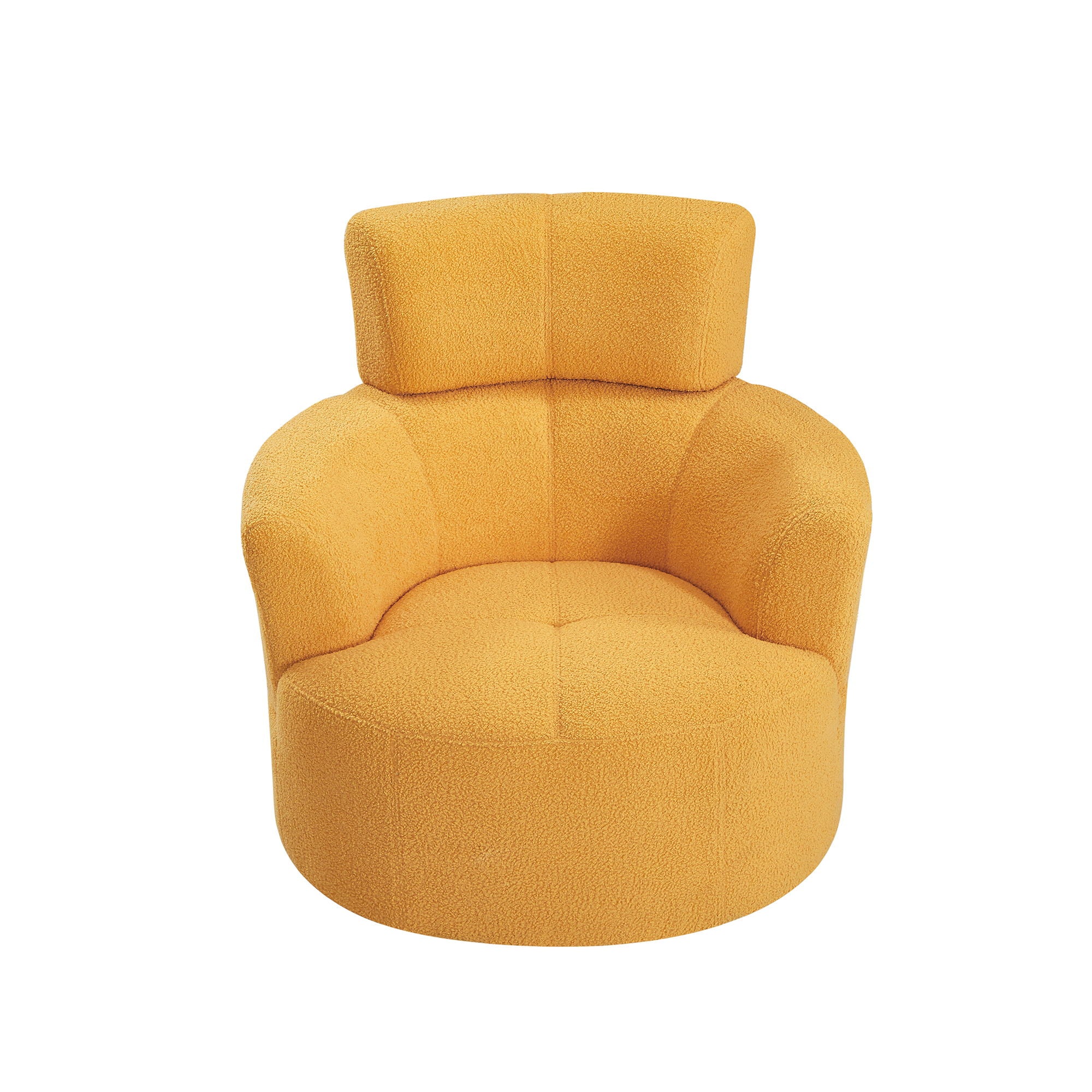 360° Swivel Chair Upholstered Accent Barrel Chair With Adjustable Headrest - Best Buy Furniture