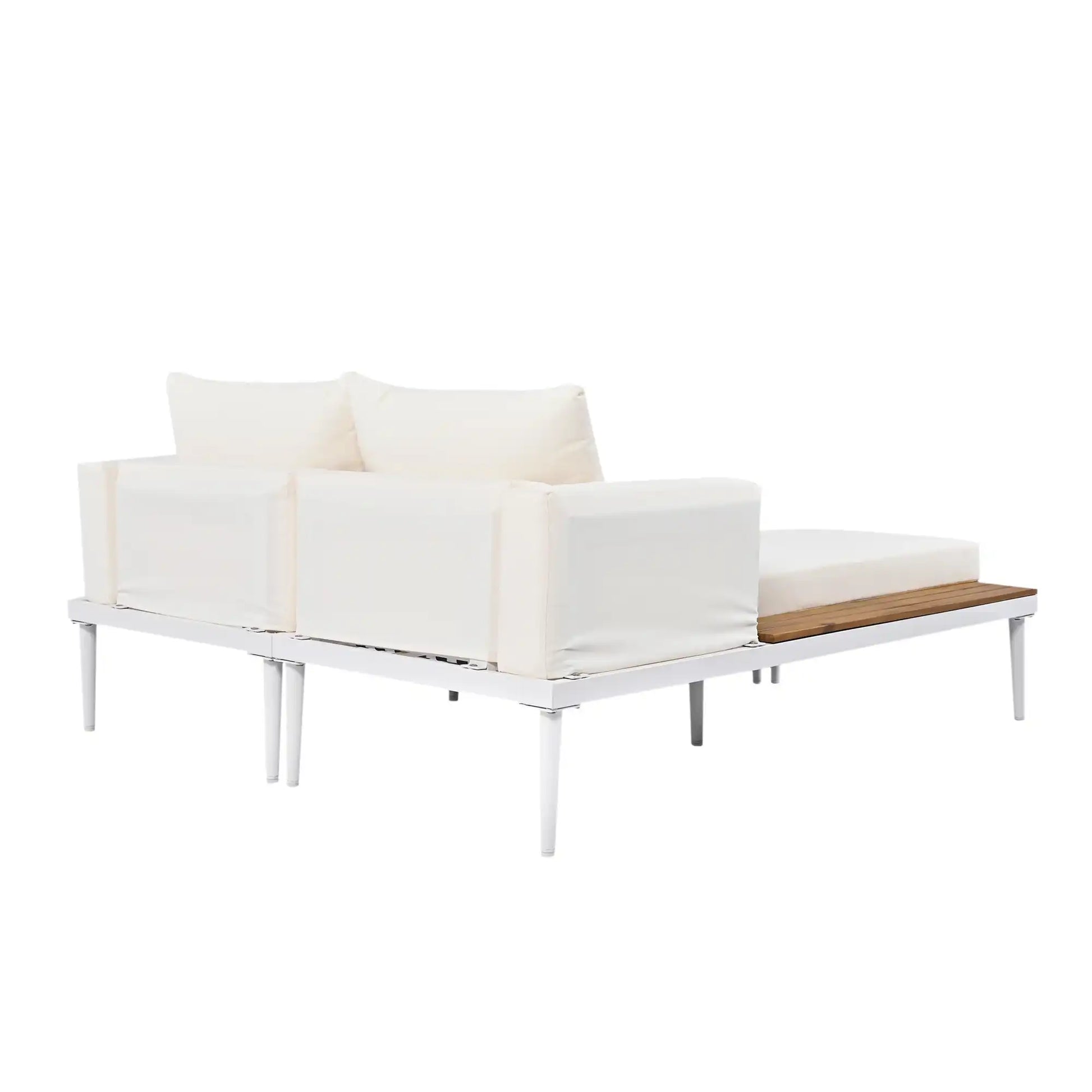 Modern Outdoor Daybed with Faux Marble Top, Beige - Best Buy Furniture