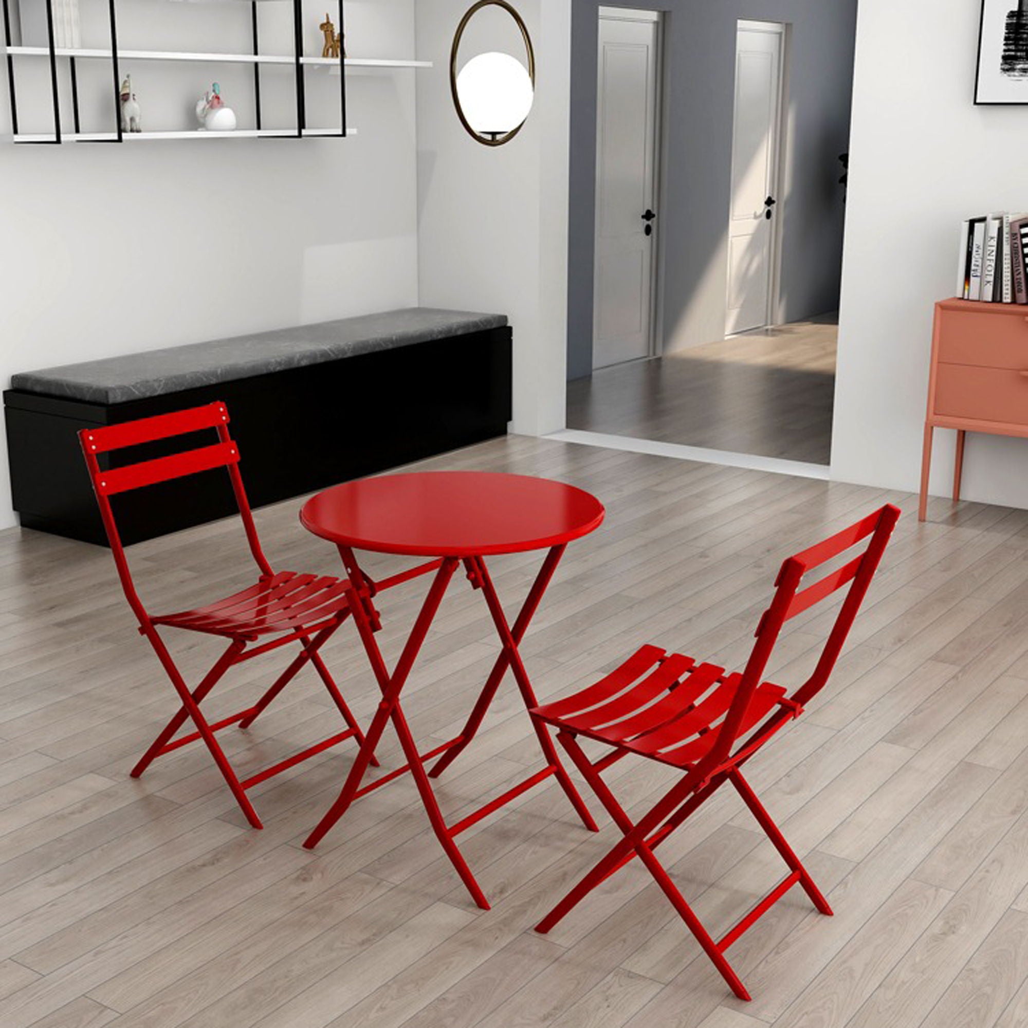3 Piece Patio Bistro Set Of Foldable Round Table And Chairs - Best Buy Furniture