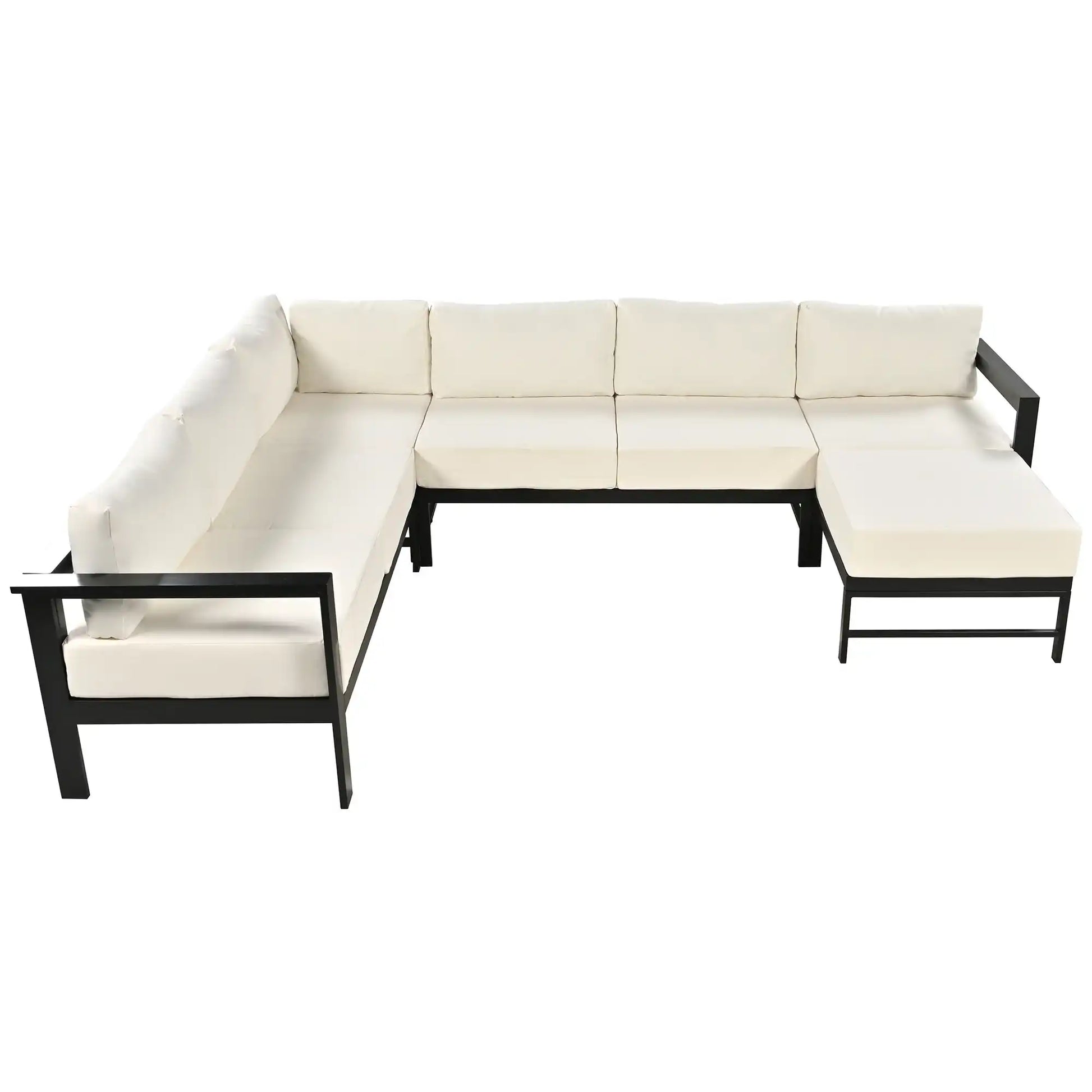 U-shaped multi-person outdoor sofa set, suitable for gardens, backyards, and balconies. - Best Buy Furniture