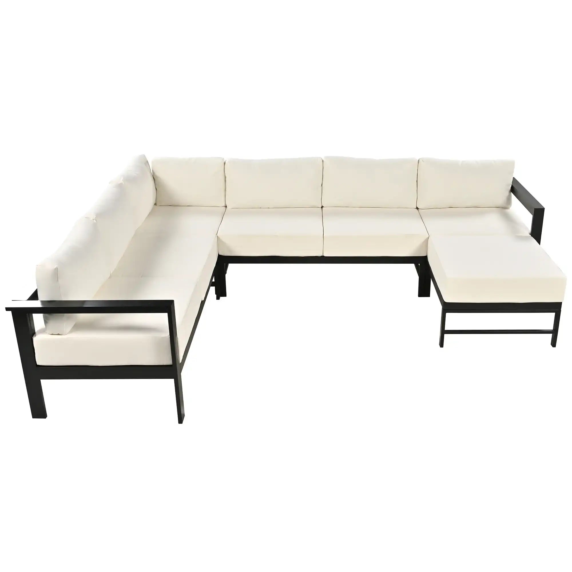 U-shaped multi-person outdoor sofa set, suitable for gardens, backyards, and balconies. - Best Buy Furniture