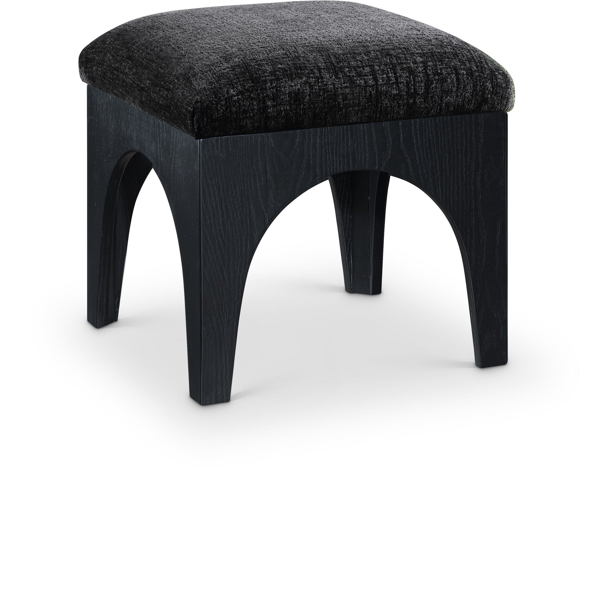 Lawson - Chenille Fabric Ottoman - Black Base - Best Buy Furniture