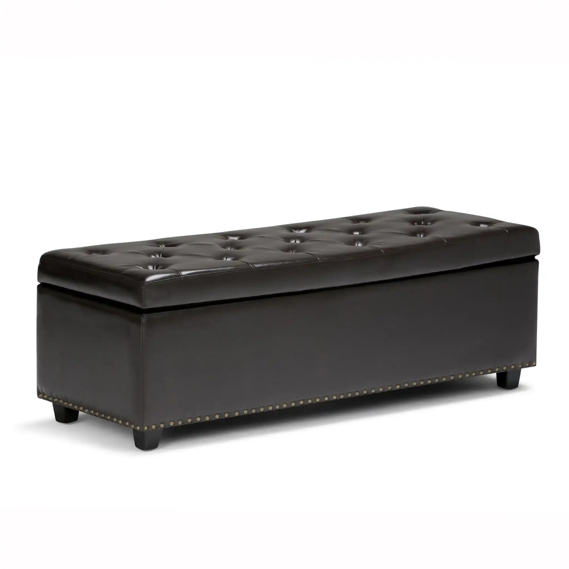 Hamilton - Storage Ottoman - Coffee Brown - Best Buy Furniture