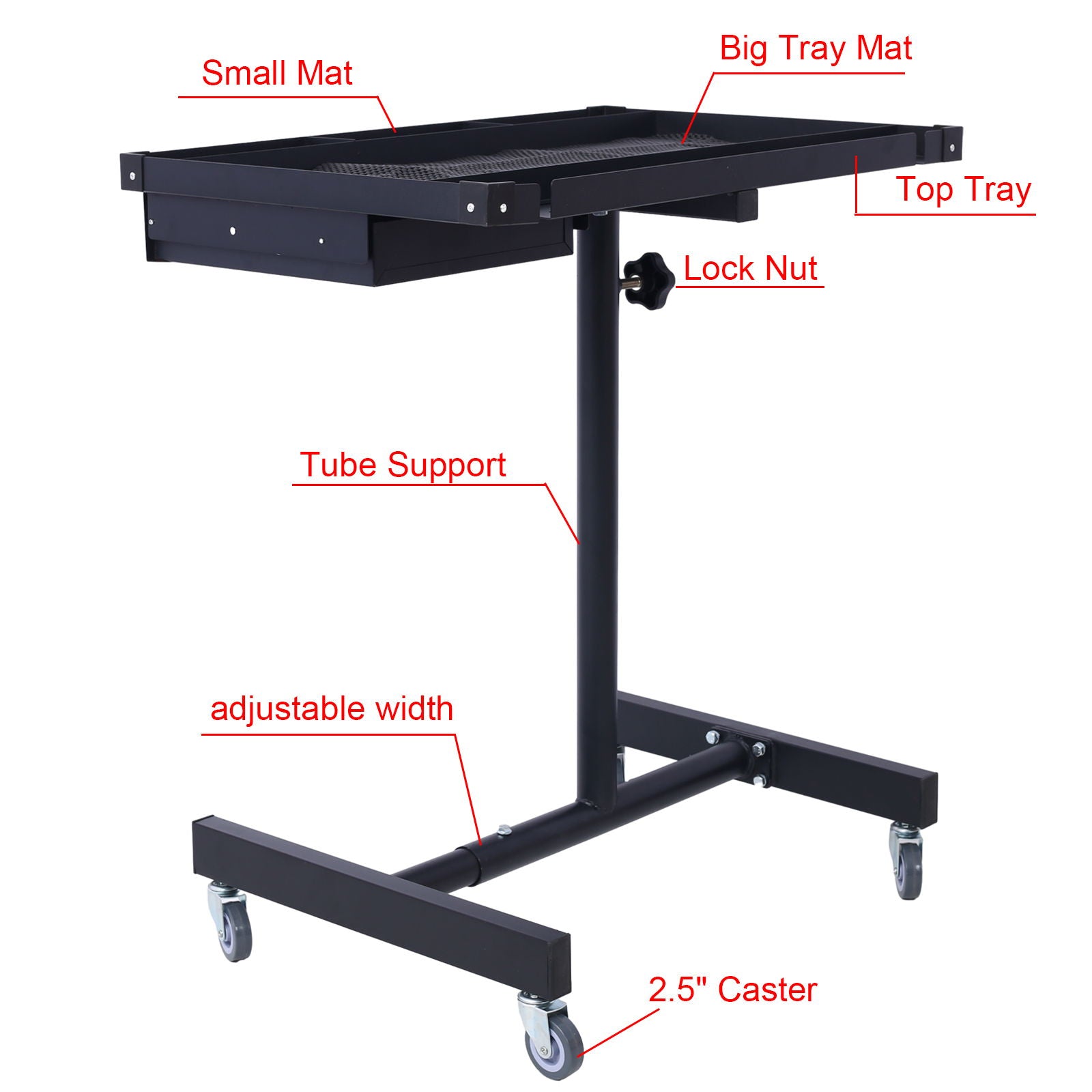 Adjustable Tear Down Work Table With Drawer For Garages, Repair Shops, And Diy, Portable, (4) 2.5" Swivel Casters, 220 Pound Capacity, Rubber Corners, Heavy Duty Steel - Best Buy Furniture