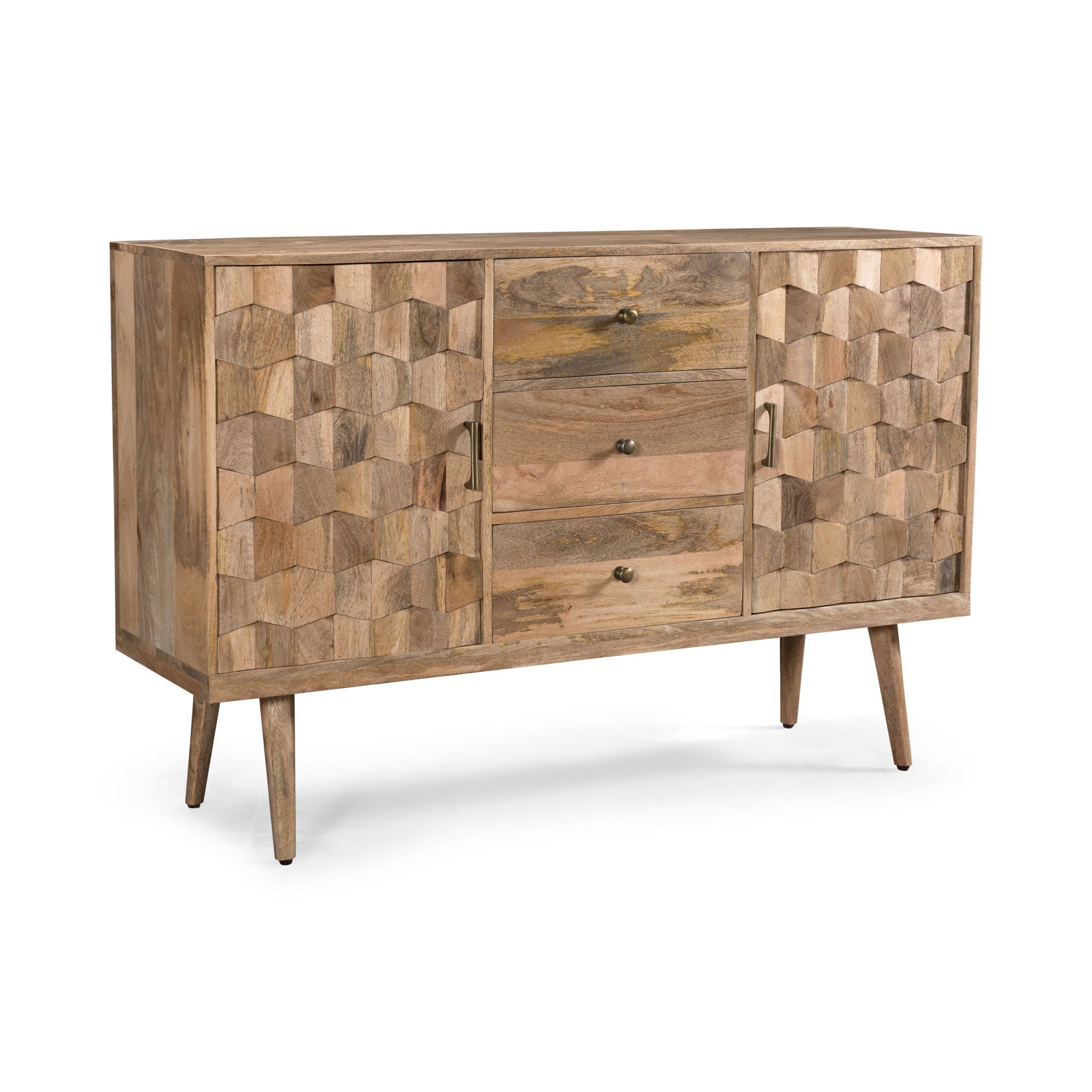 3 Drawer Sideboard With 2 Doors (KD Legs) - Natural - Best Buy Furniture