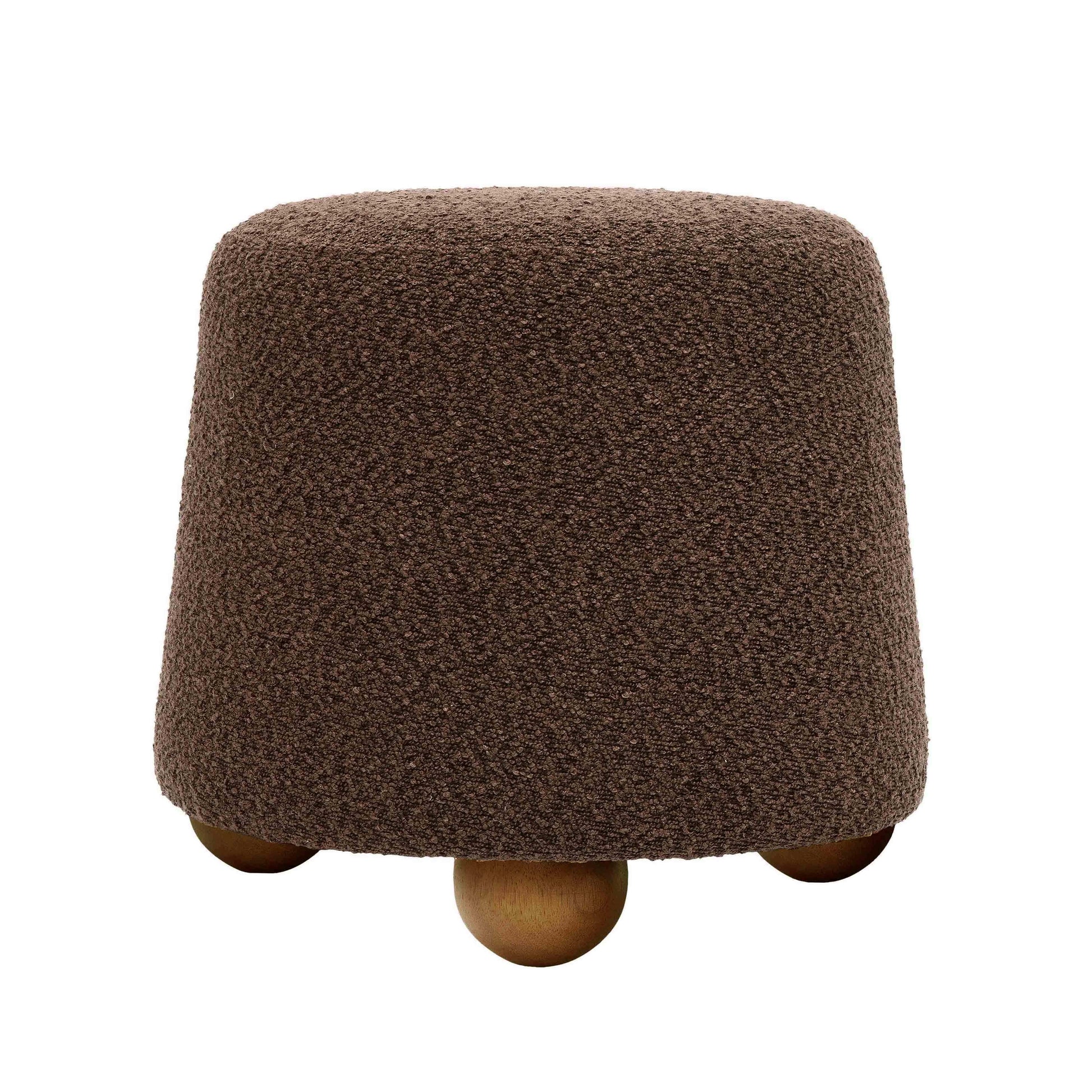 Jaine - Boucle Stool - Chocolate Brown - Best Buy Furniture