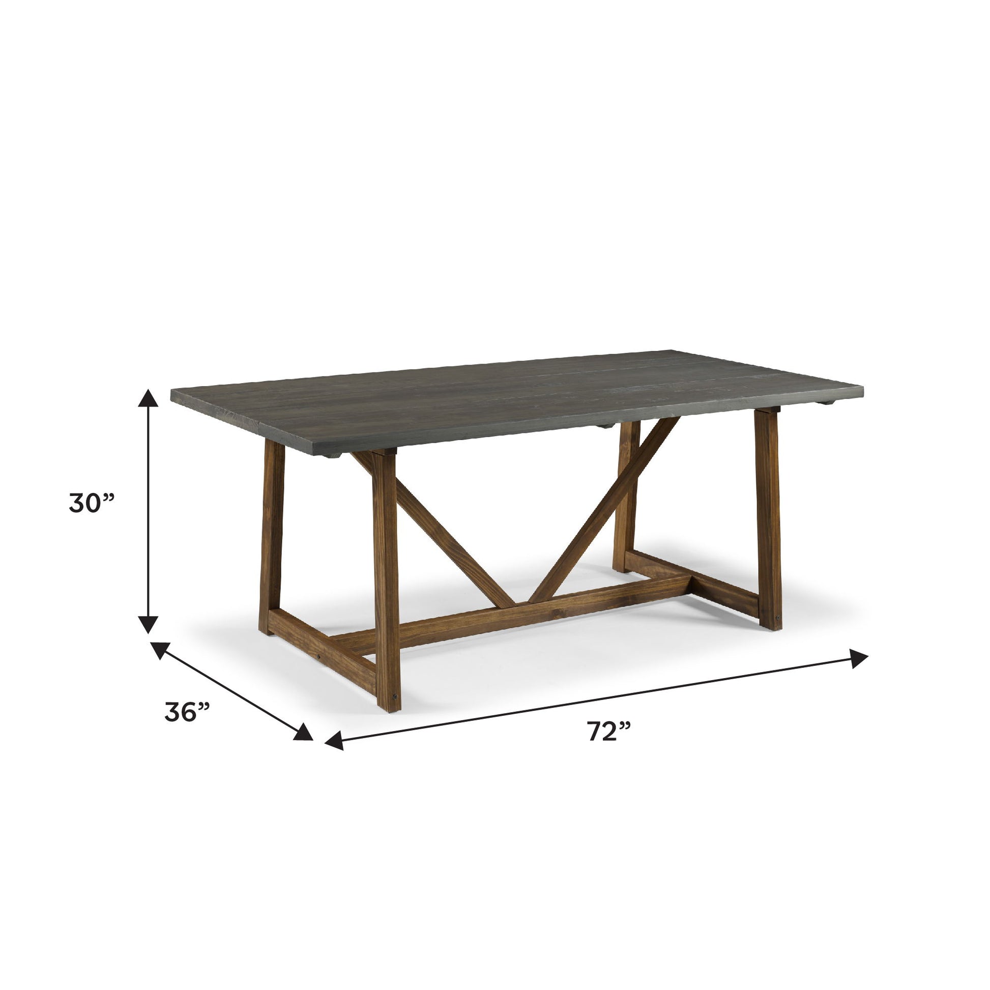 Modern Farmhouse Solid Wood V Frame Trestle Dining Table - Gray / Brown - Best Buy Furniture