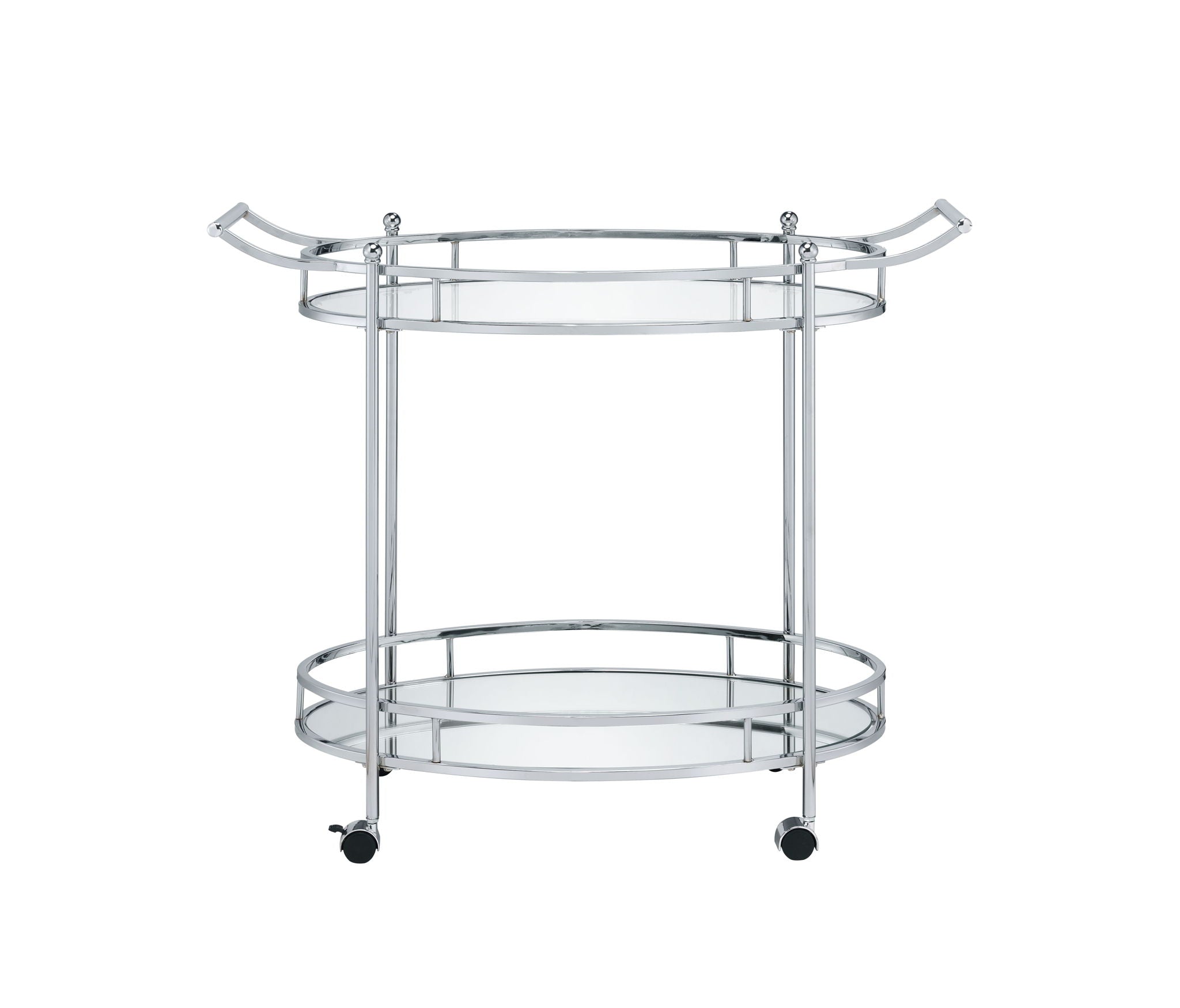 Jinx - Clear Glass Serving Cart - Silver - Best Buy Furniture