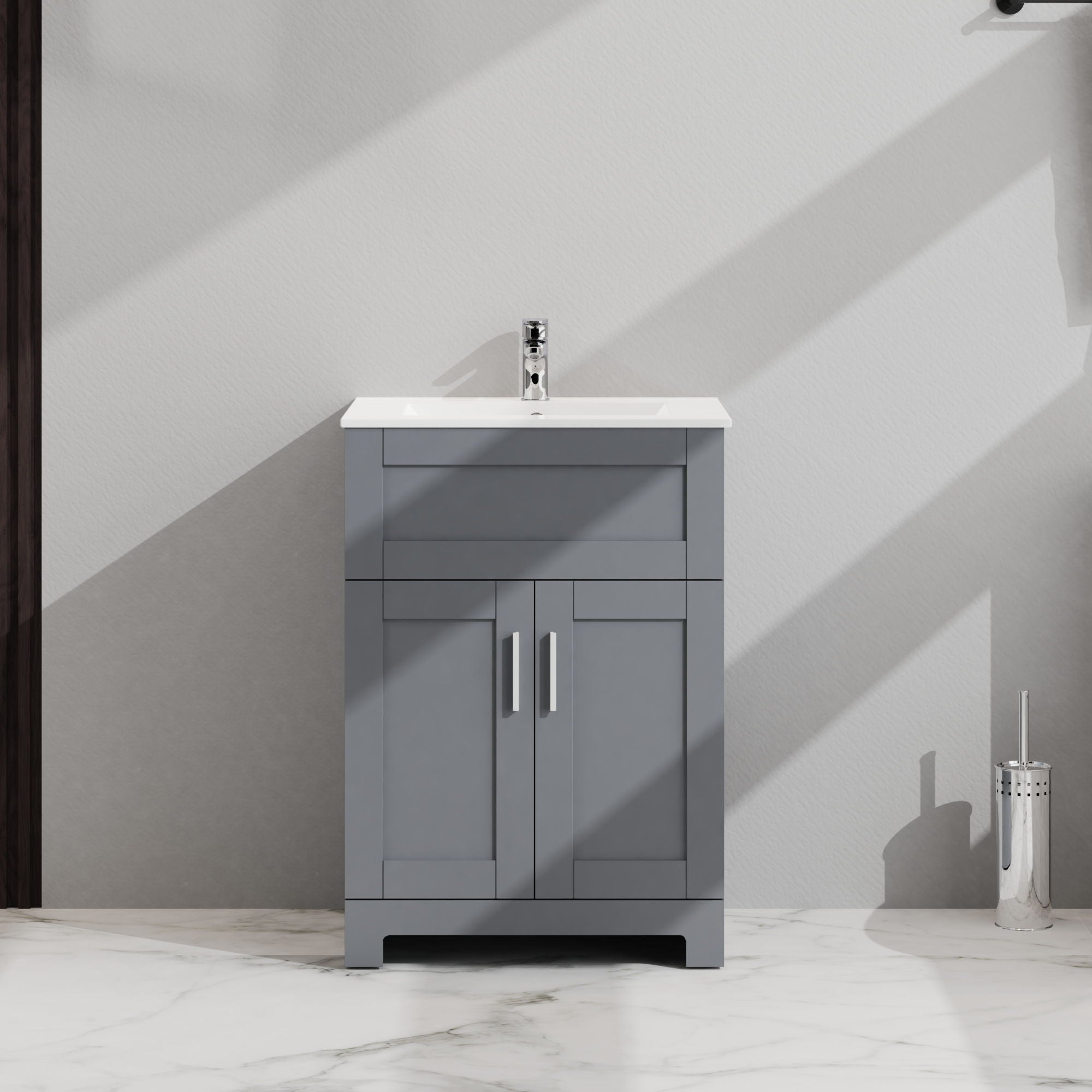 Bathroom Sink Vanity Laundry Utility Cabinet - Gray - Best Buy Furniture