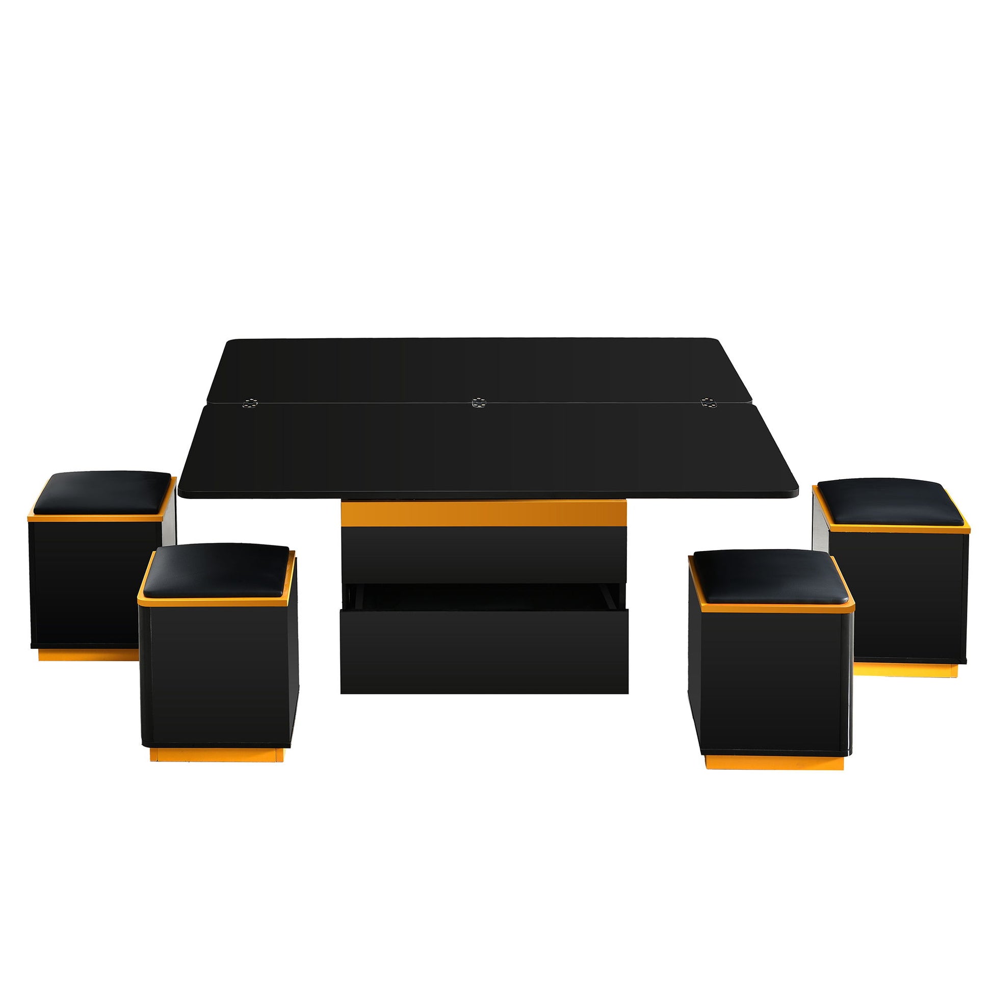 Multi Functional Adjustable Coffee Table With 4 Storage Stools - Best Buy Furniture