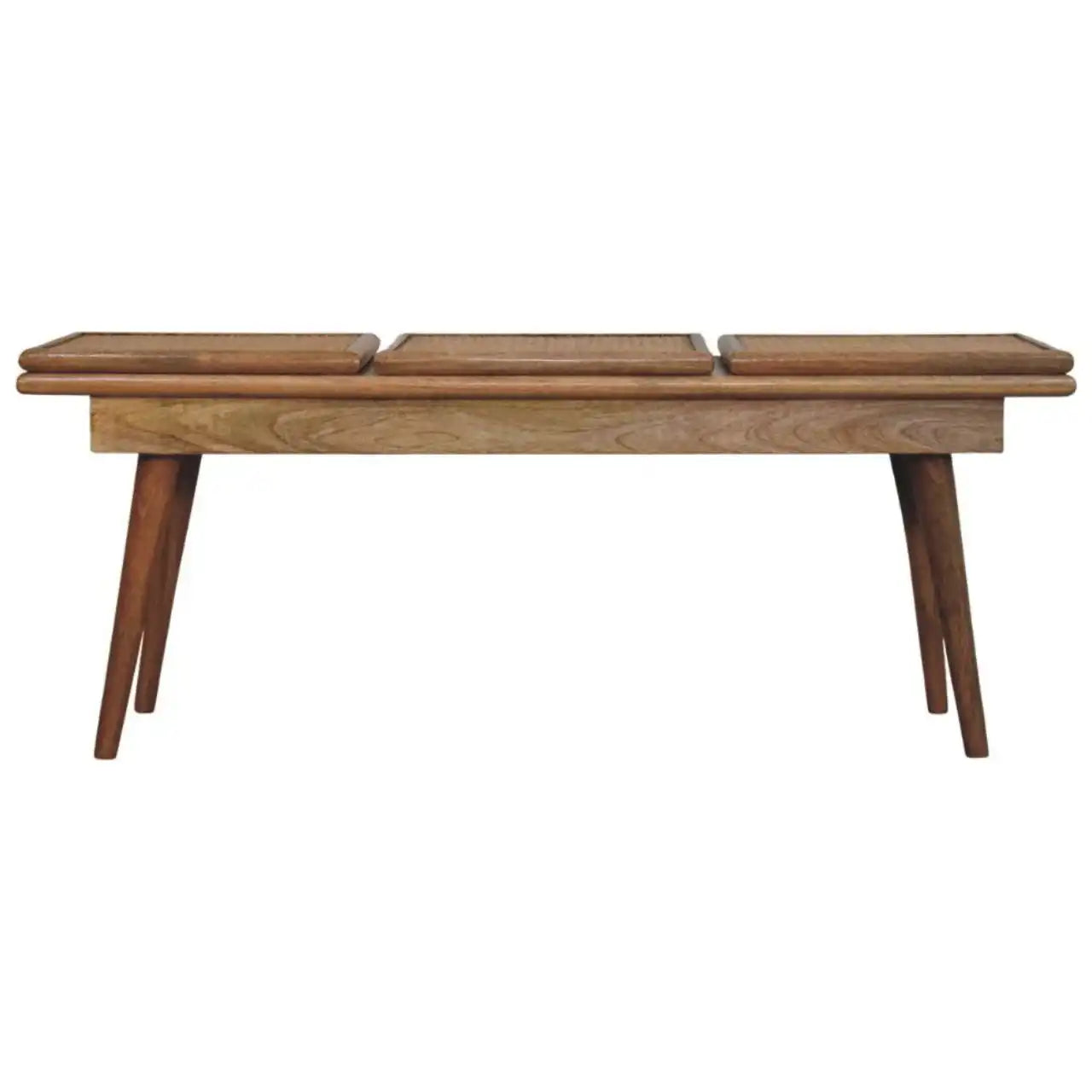 Larissa - Triple Accent Cane Bench - Beige - Best Buy Furniture