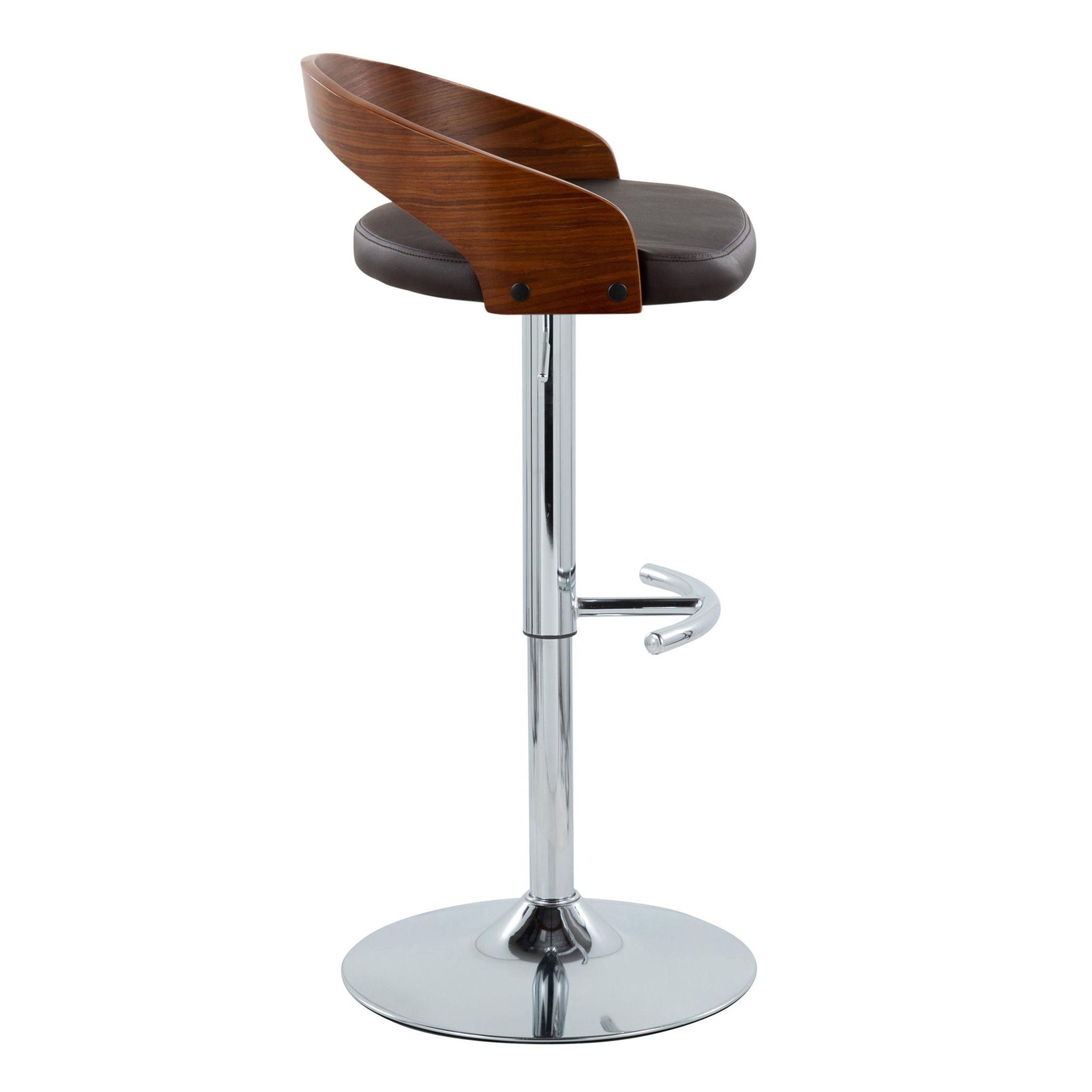 Grotto - Contemporary Adjustable Barstool & Swivel With Rounded T Footrest (Set of 2) - Best Buy Furniture