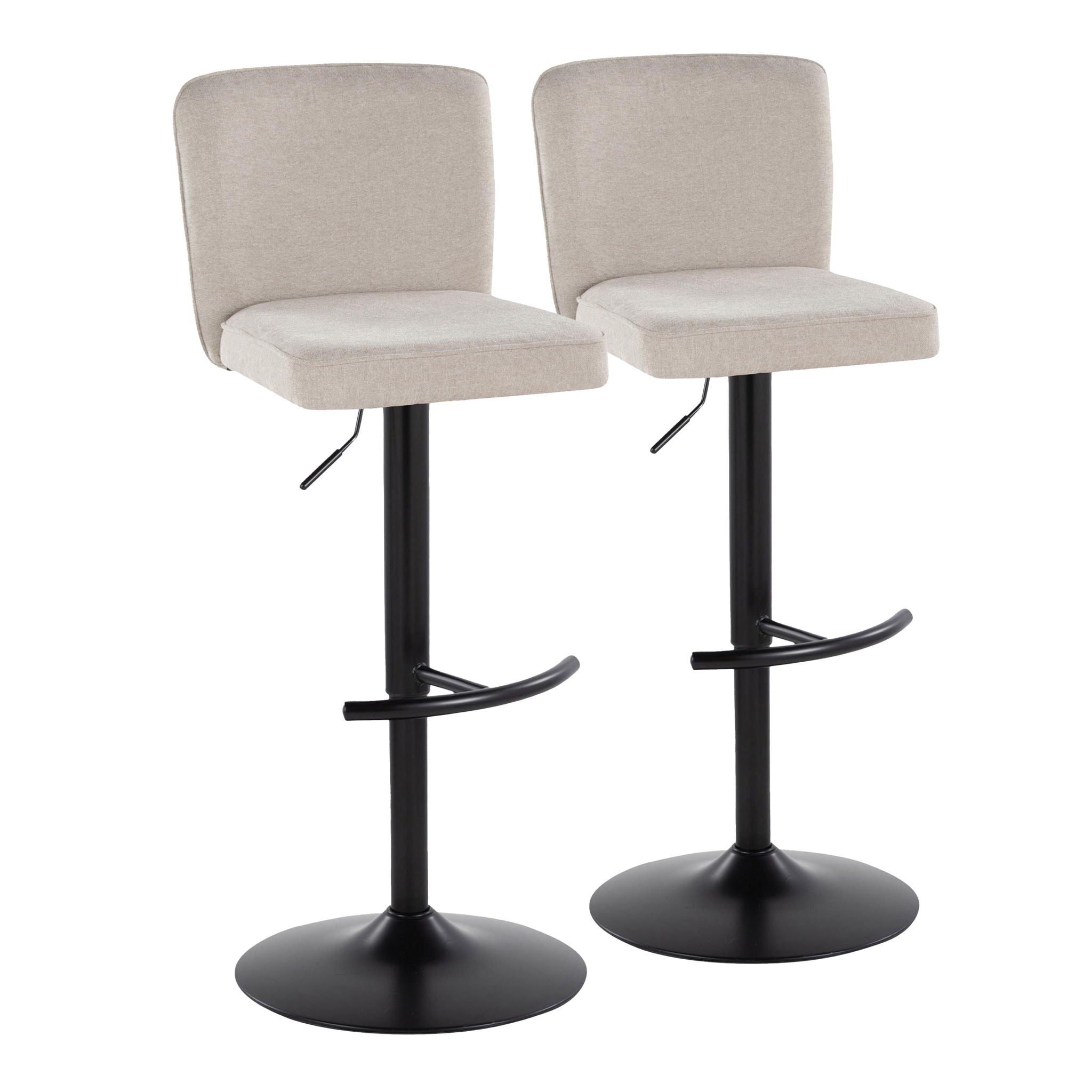 Henry - Contemporary Adjustable Barstool & Swivel With Rounded T Footrest (Set of 2) - Best Buy Furniture