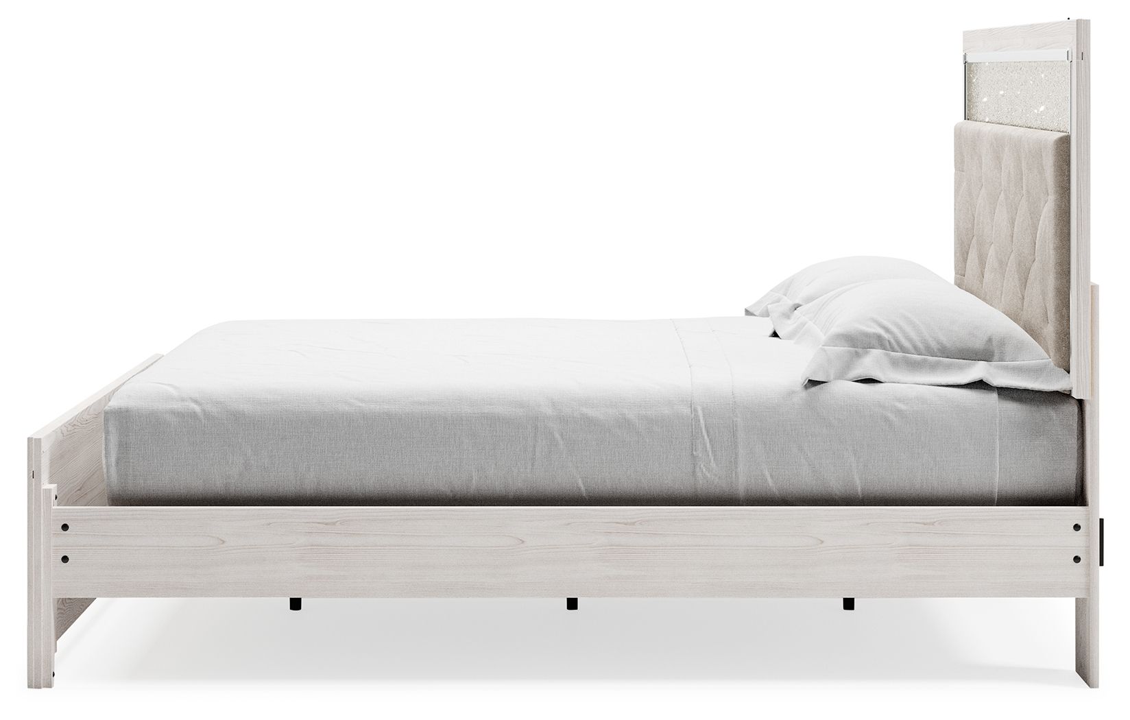Altyra - King Panel Bed With Upholstered Headboard - White - Best Buy Furniture