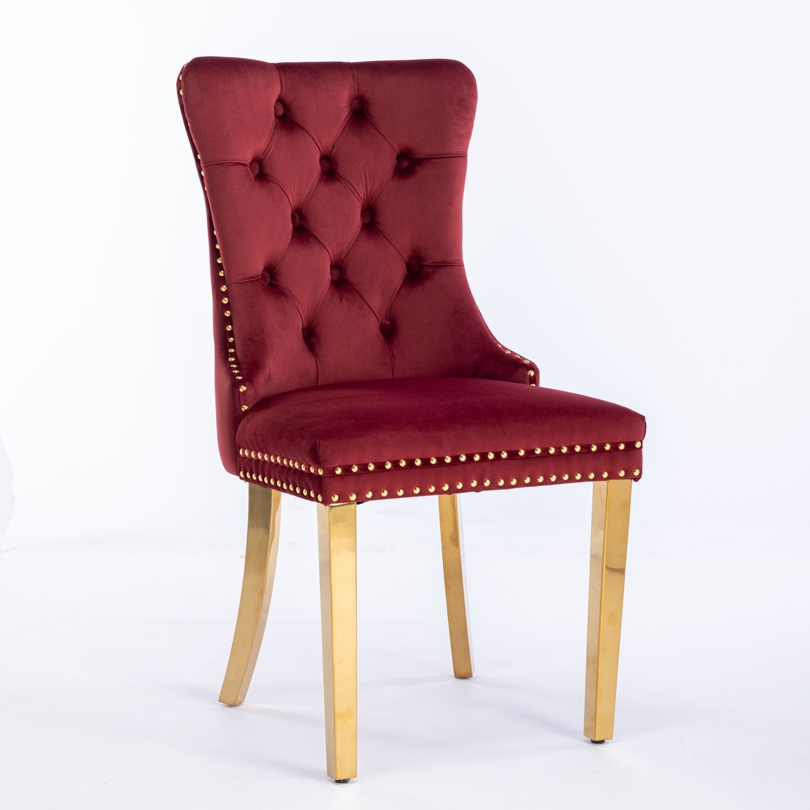 Nikki - Modern, High-End Tufted Solid Wood Contemporary Velvet Upholstered Dining Chair With Golden Stainless Steel Plating Legs, Nailhead Trim (Set of 2) - Best Buy Furniture