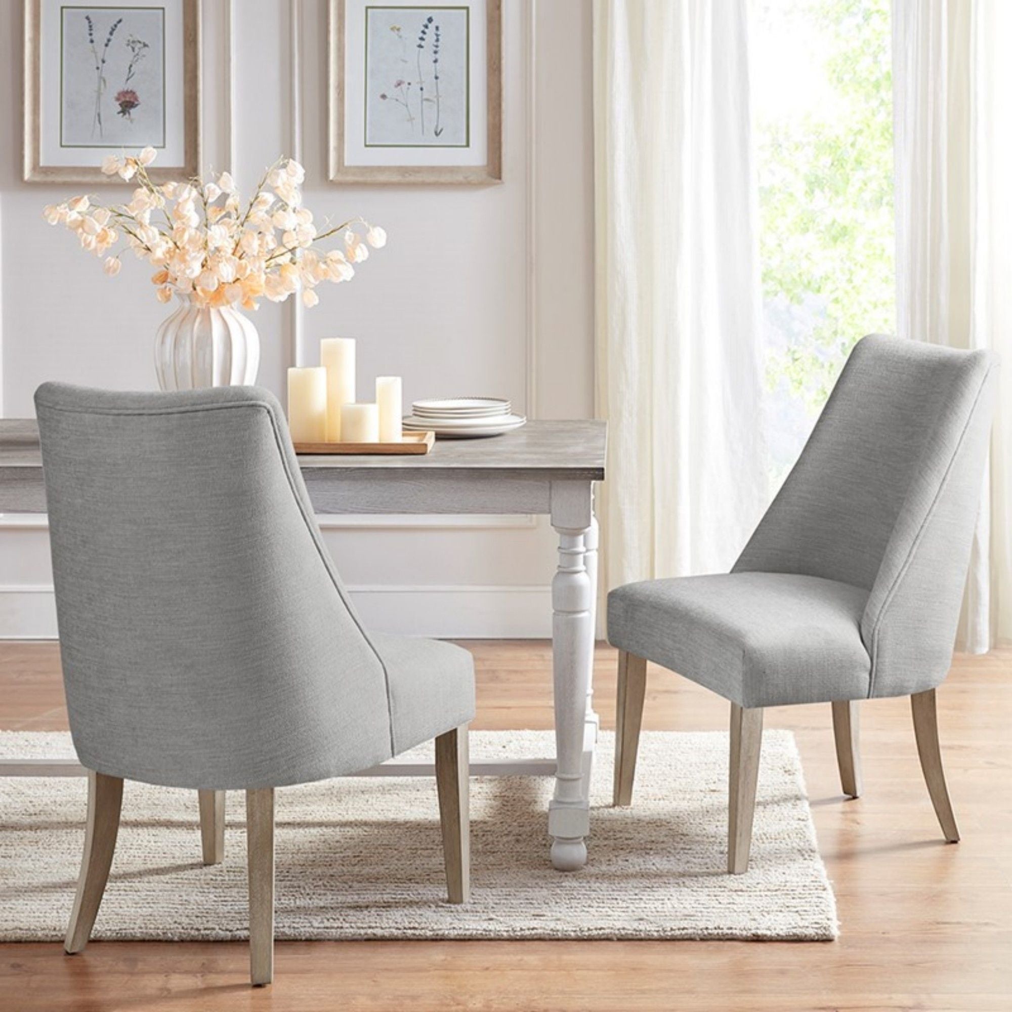 Winfield - Upholstered Dining Chair (Set of 2) - Light Gray - Best Buy Furniture